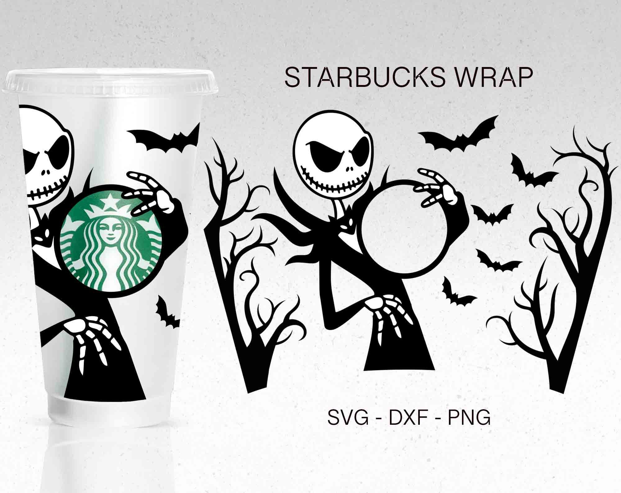 Jack Skellington Full Wrap Svg, Halloween Full wrap Svg, Starbucks cold Cup, Horror Movie Cold Cup Svg, Files For Cricut, Full Wrap Svg