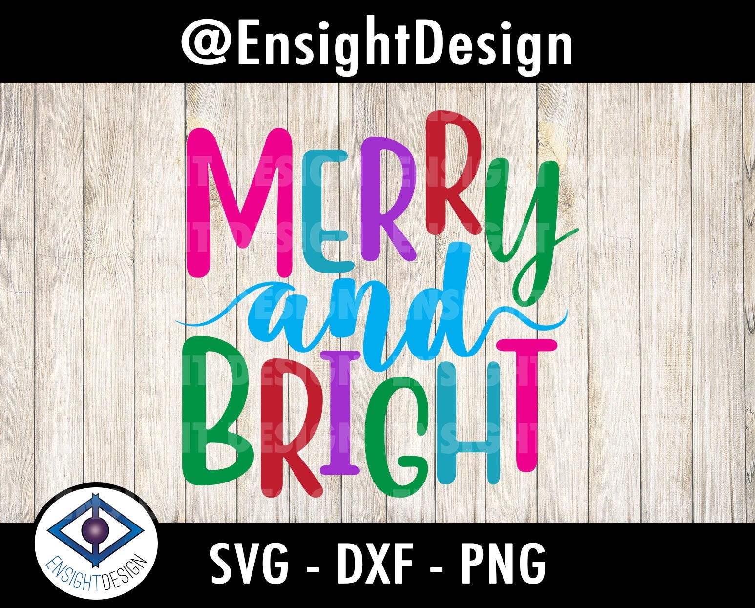 Merry and Bright svg | Christmas svg | Winter svg | Holiday svg | clipart/svg/png/dxf