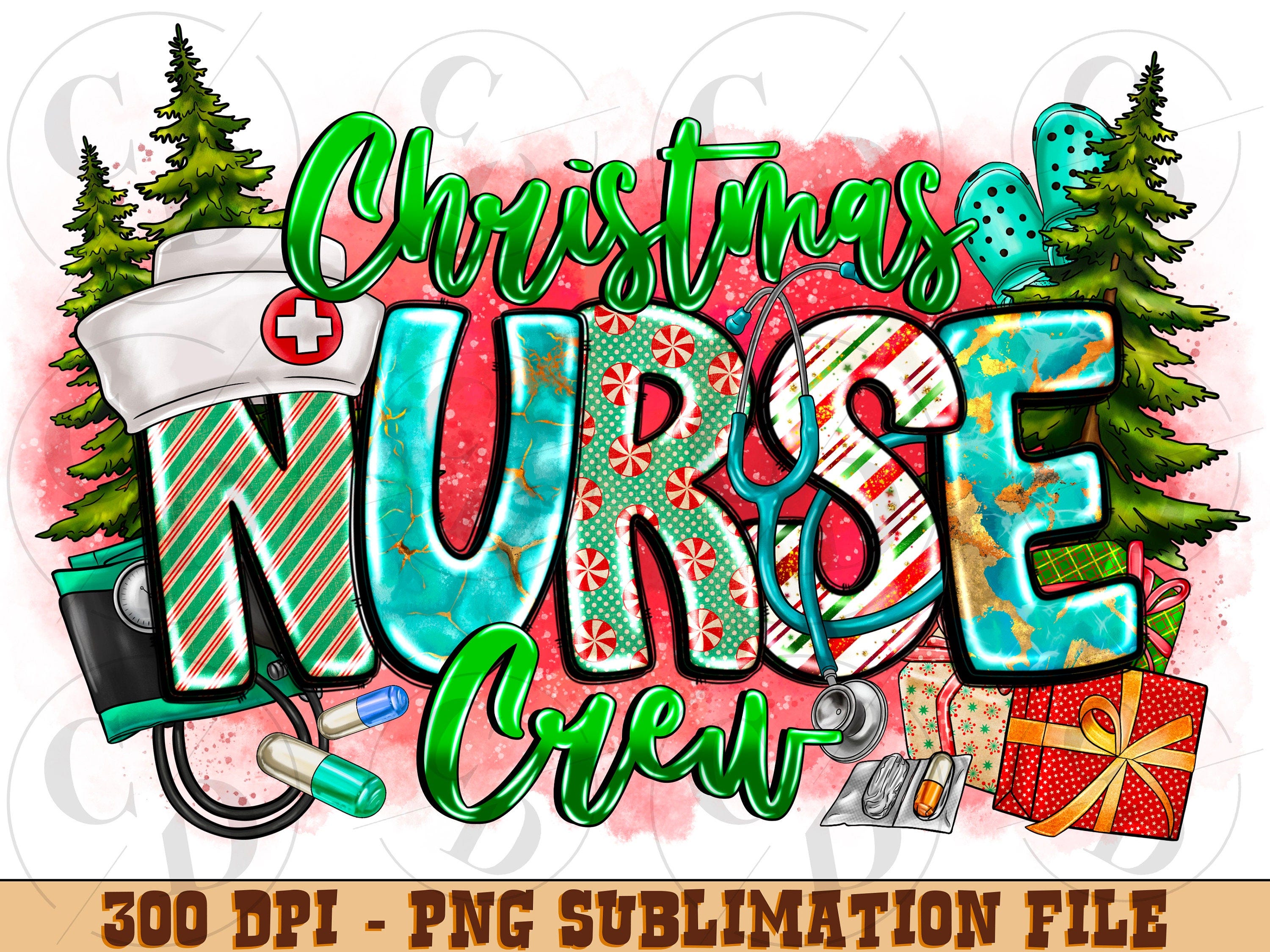 Christmas Nurse Crew png, Merry Christmas, Nurse Png, Nurse Design, Stethoscope Png,sublimation design,Christmas sublimation designs digital