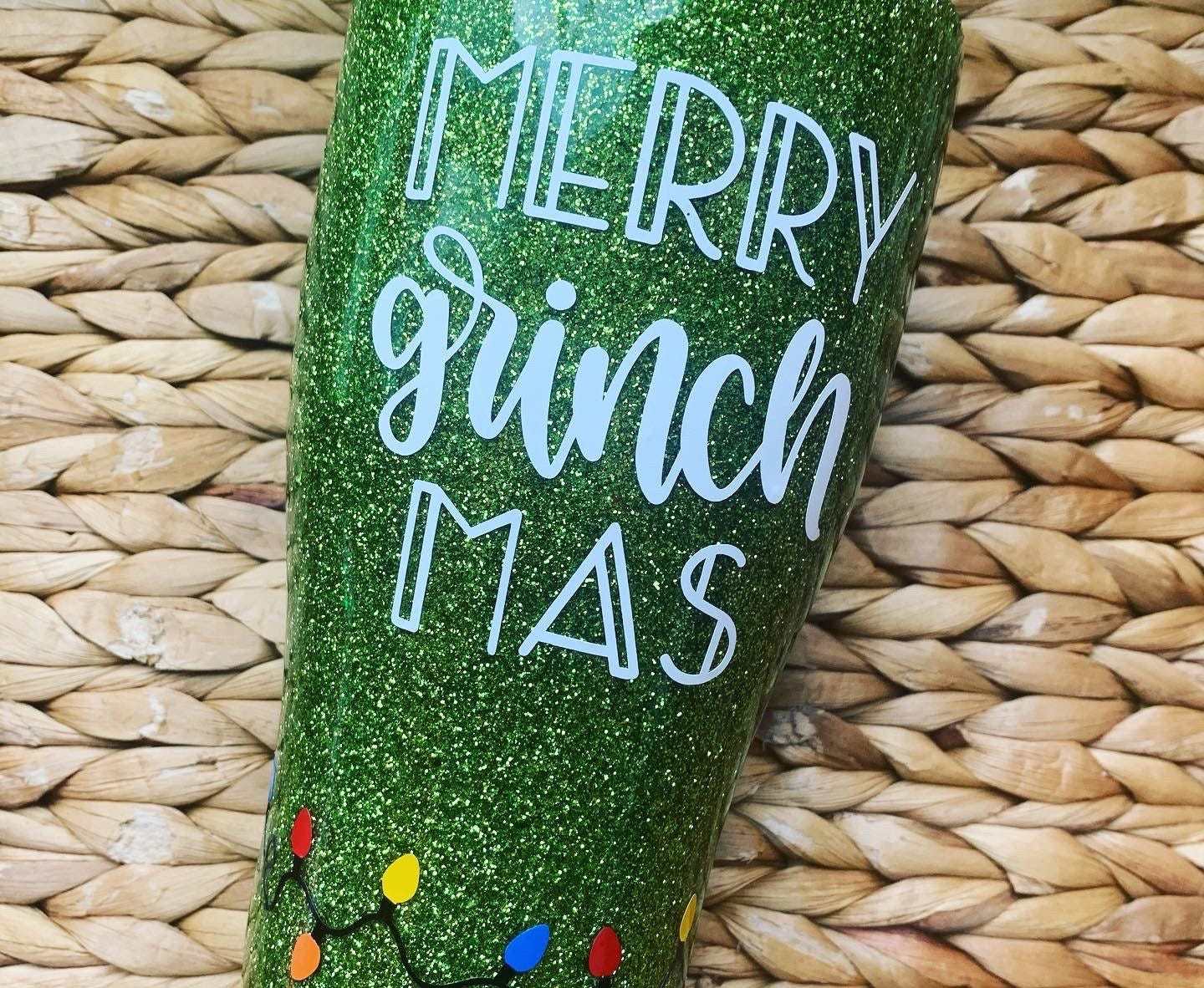 GLITTER TUMBLERS: Choose One, Your Design Or Mine–Use for Teacher Gift, Merry Grinchmas, Christmas Holiday Gift, Grinch