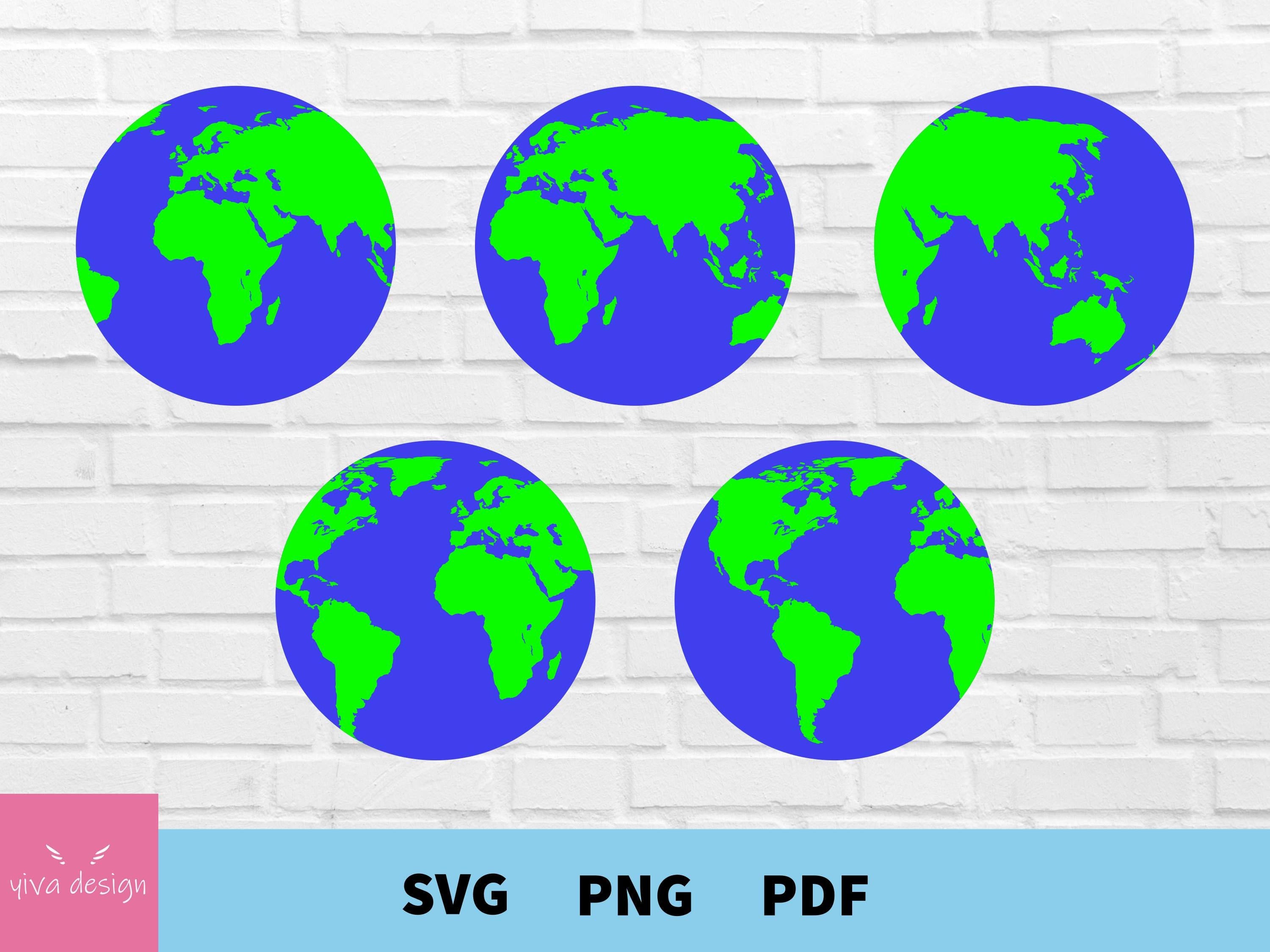 Earth Svg, Earth Clipart, Globe Svg, Globe Cut File for Cricut, Sİlhouette, Earth Silhouette, Earth Globe Png, Vector, SVG, Earth Day Svg