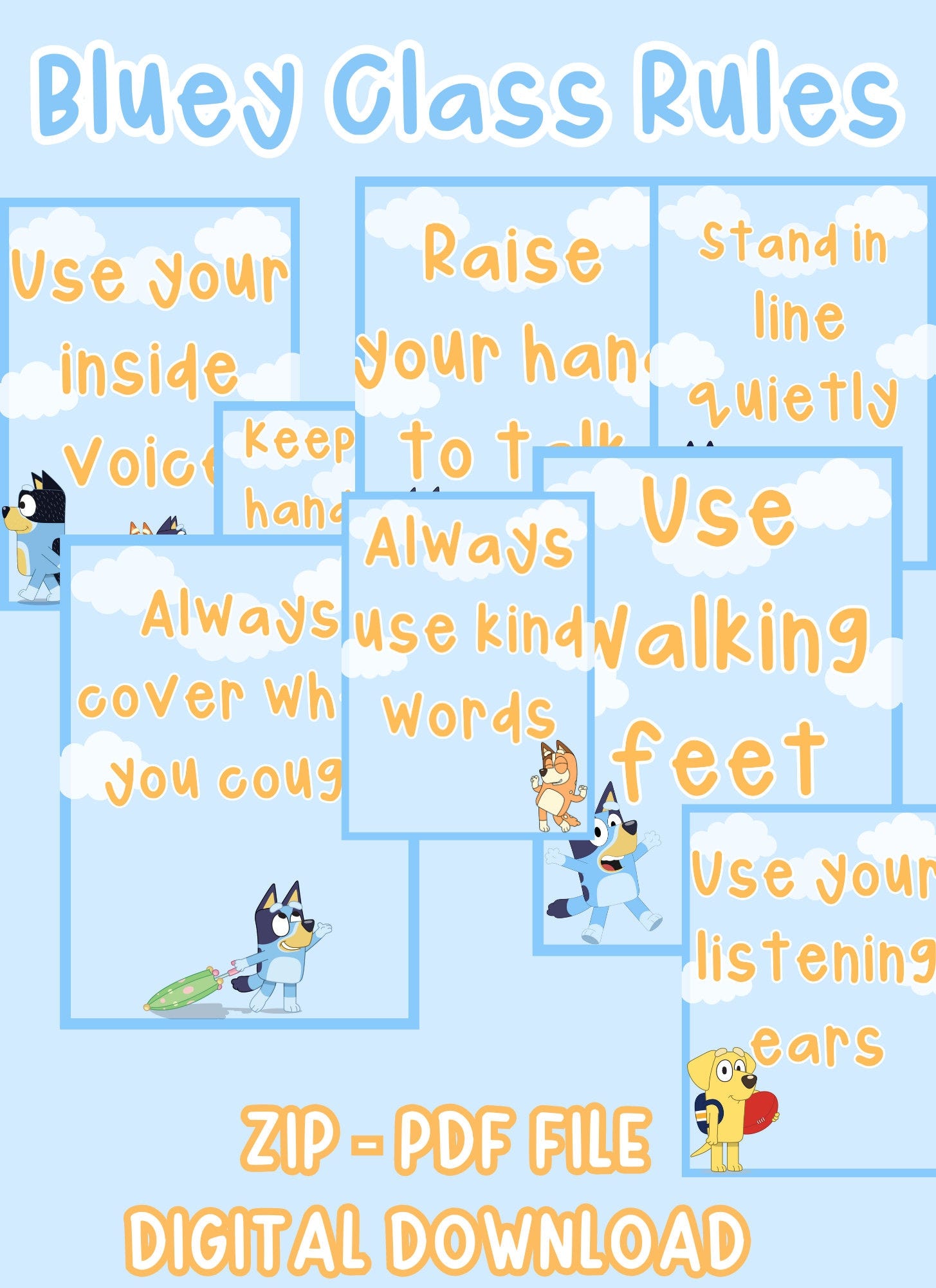 Bluey Digital Classroom Rules | Bluey Classroom | Digital Classroom