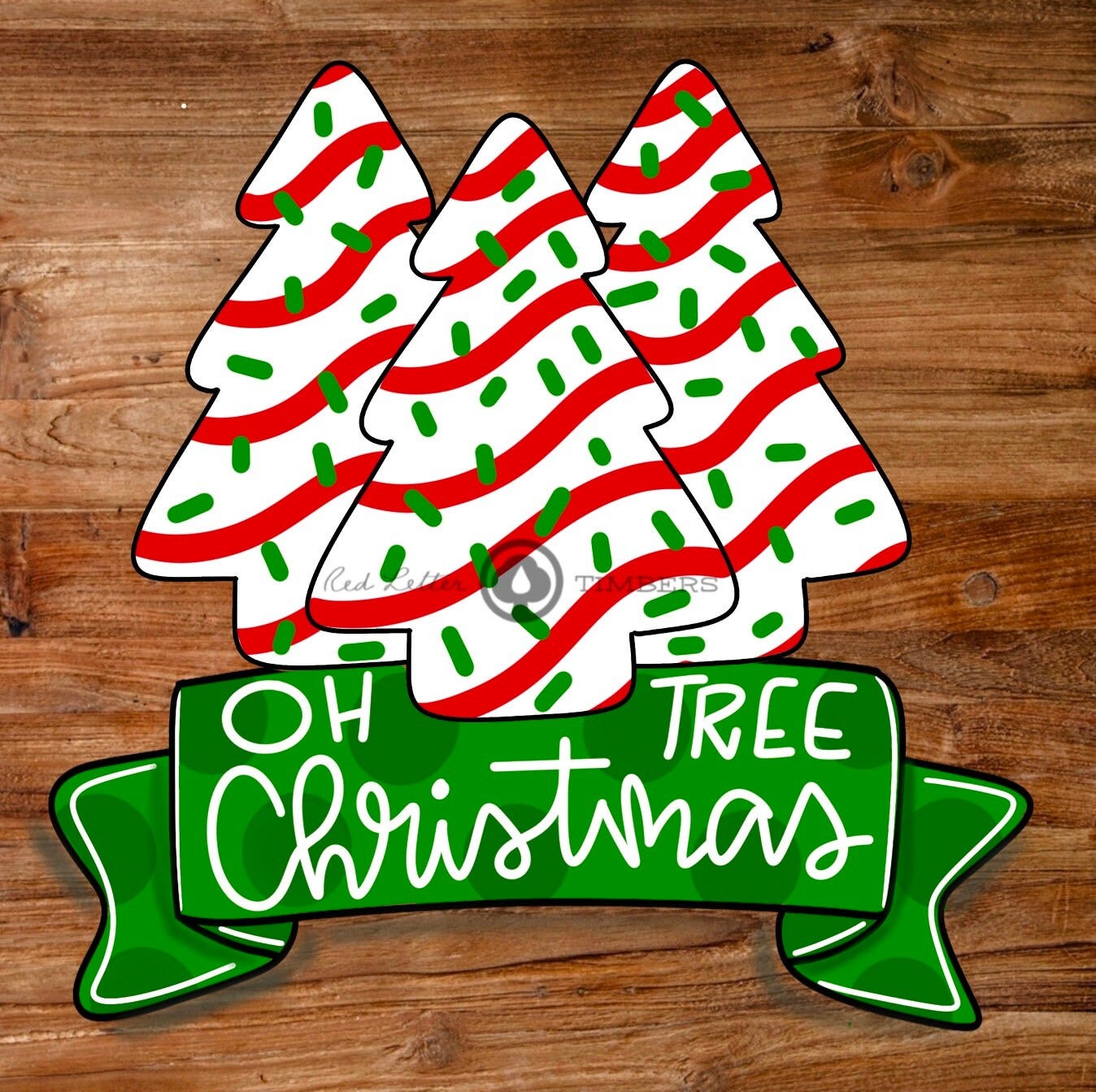 TEMPLATE- Oh Christmas Tree, Christmas Tree Cakes door hanger template