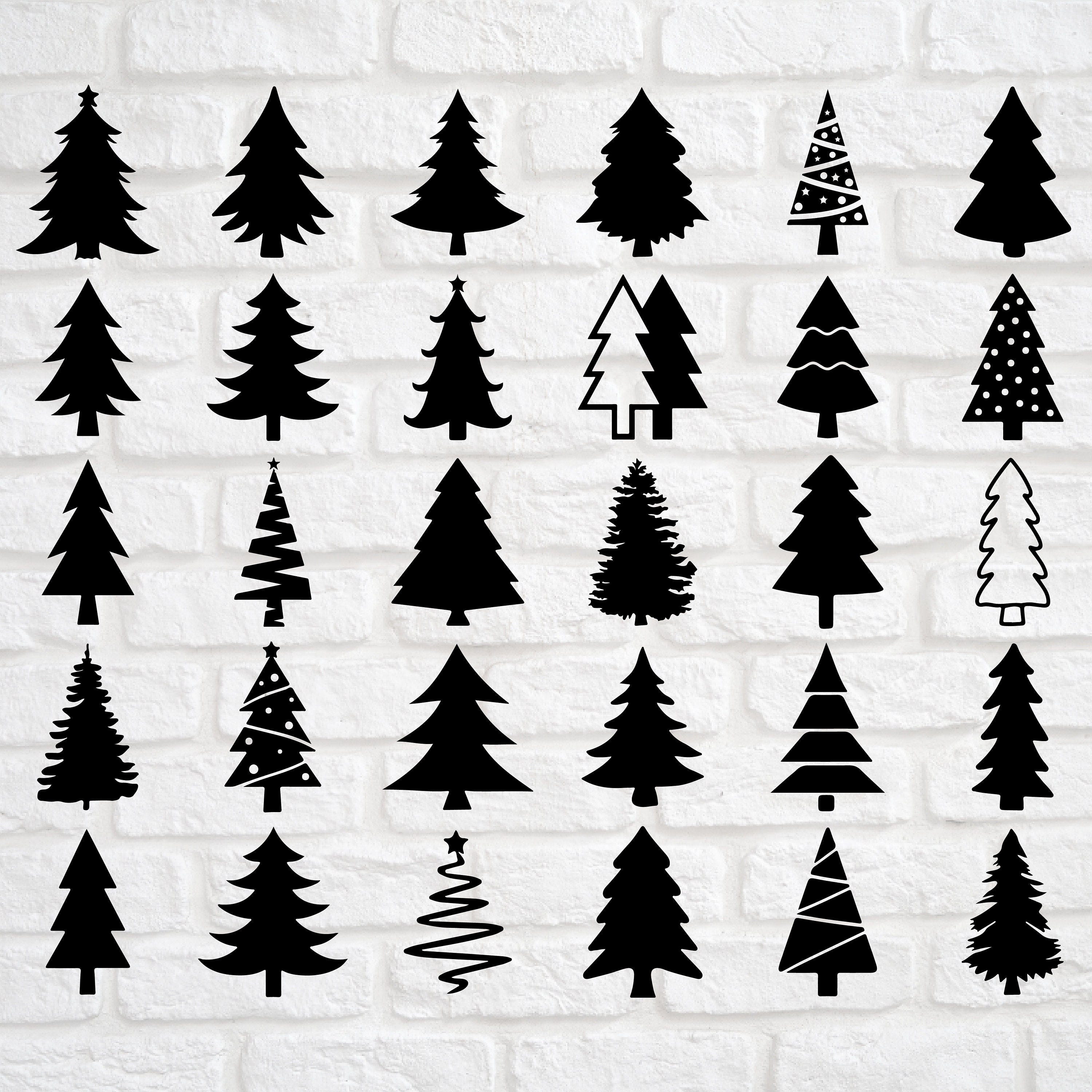 Christmas Tree Svg Bundle Christmas Svg Winter Svg Tree Svg Christmas Tree Cut File Cricut Silhouette Clipart Vector Christmas Decoration