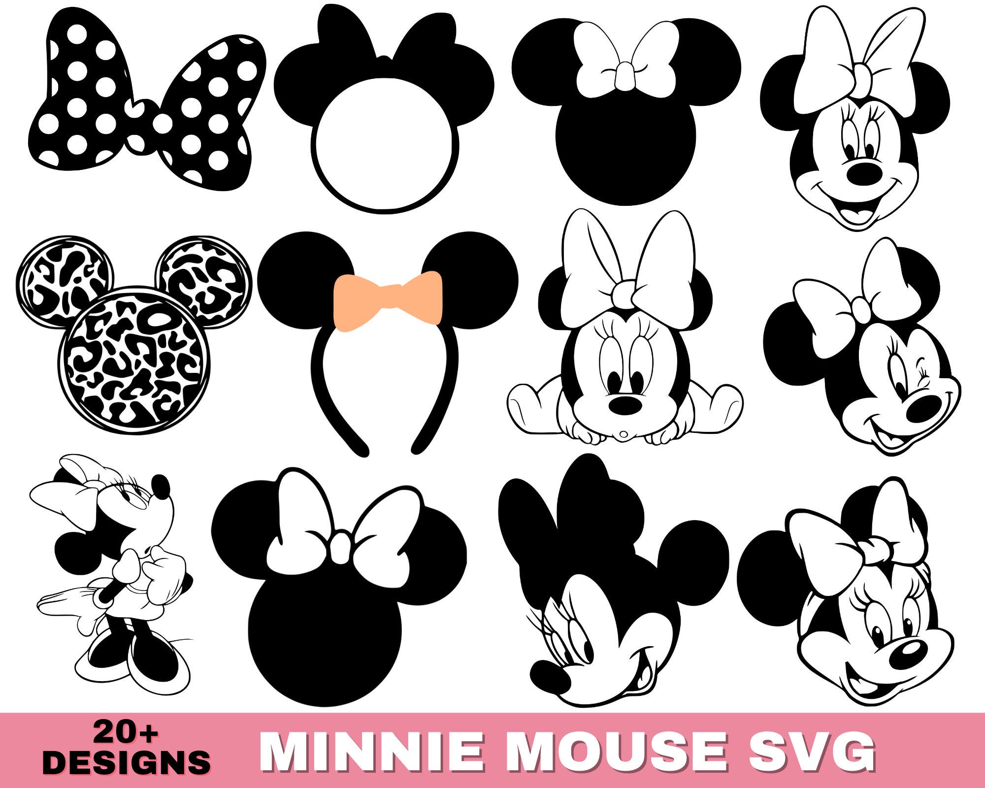 Minnie mouse ears svg, Minnie SVG Bundle Birthday svg, Minnie png, Flowers Minnie Mouse, Minnie Mouse ears svg png, Disneyland svg, Mickey