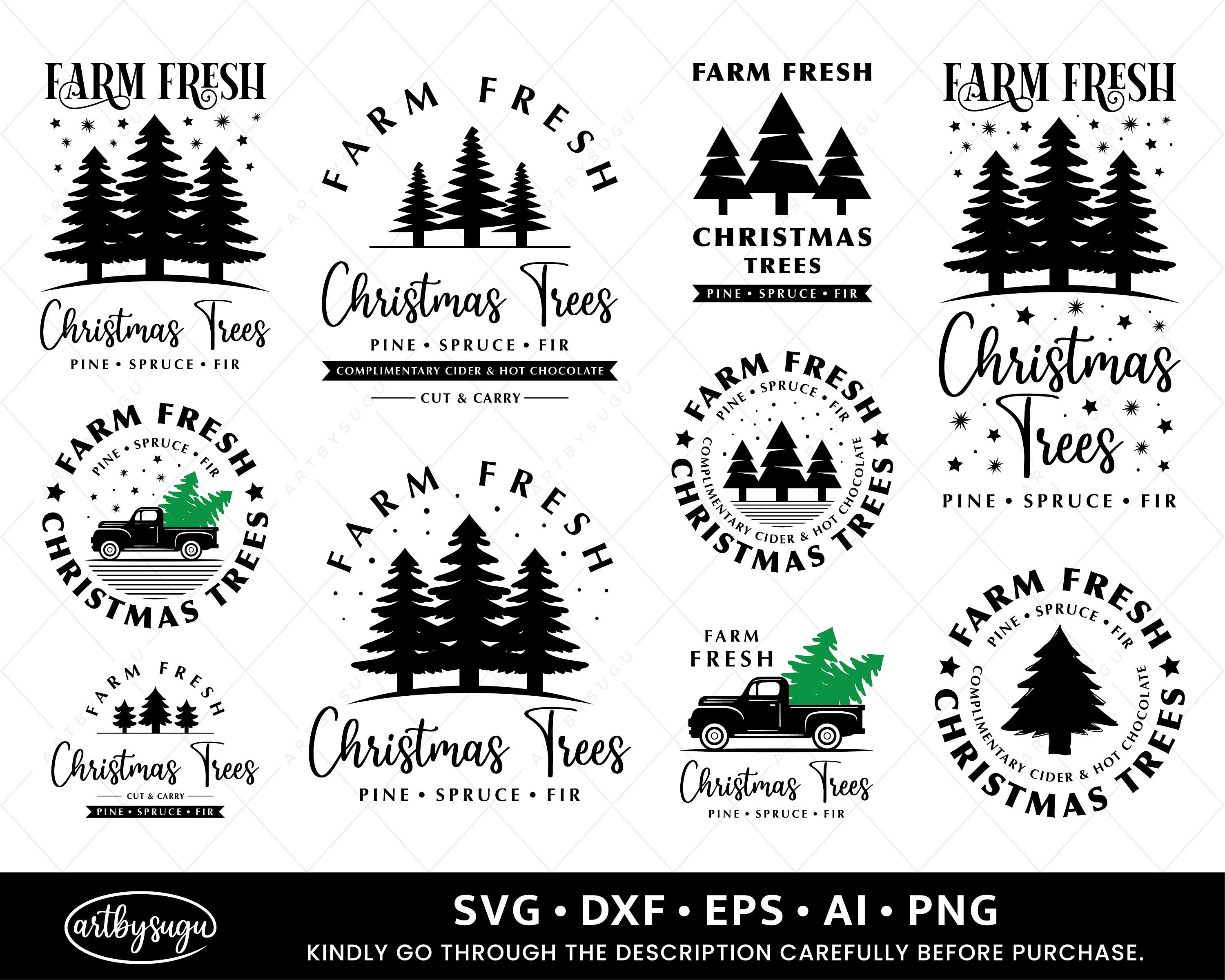 Farm Fresh Christmas Trees SVG, Retro Christmas SVG, Christmas Shirt SVG, Christmas Tree Farm Svg, Farmhouse Christmas, Svg file for Cricut