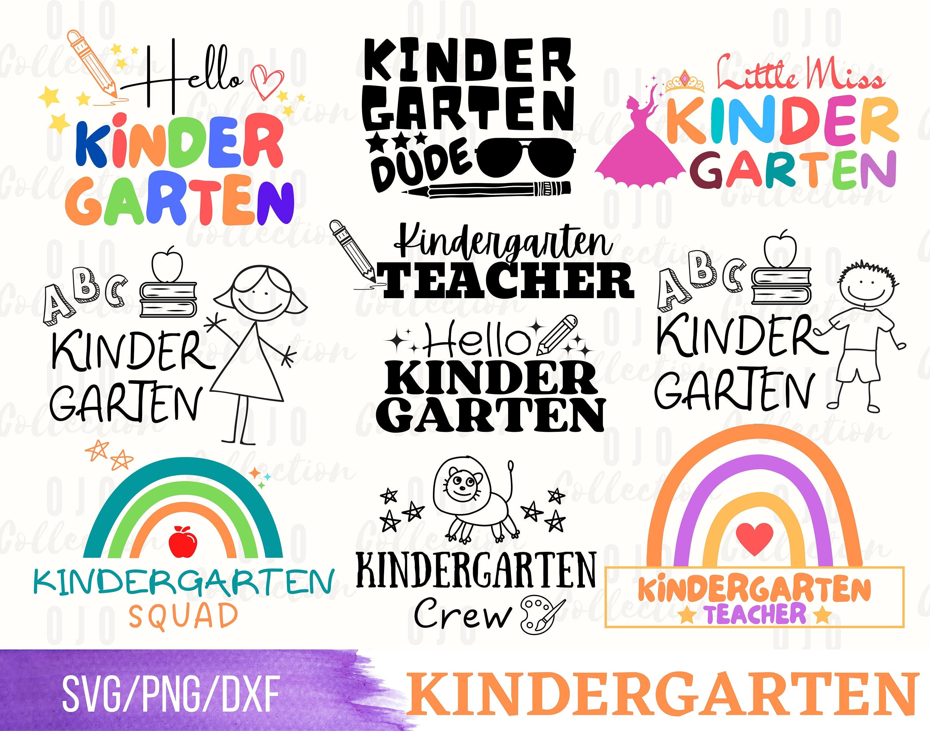 Kindergarten SVG Bundle, Back to School SVG, Kindergarten Teacher svg, School Shirt for Kids svg, Kids Shirt svg, Cut File Cricut