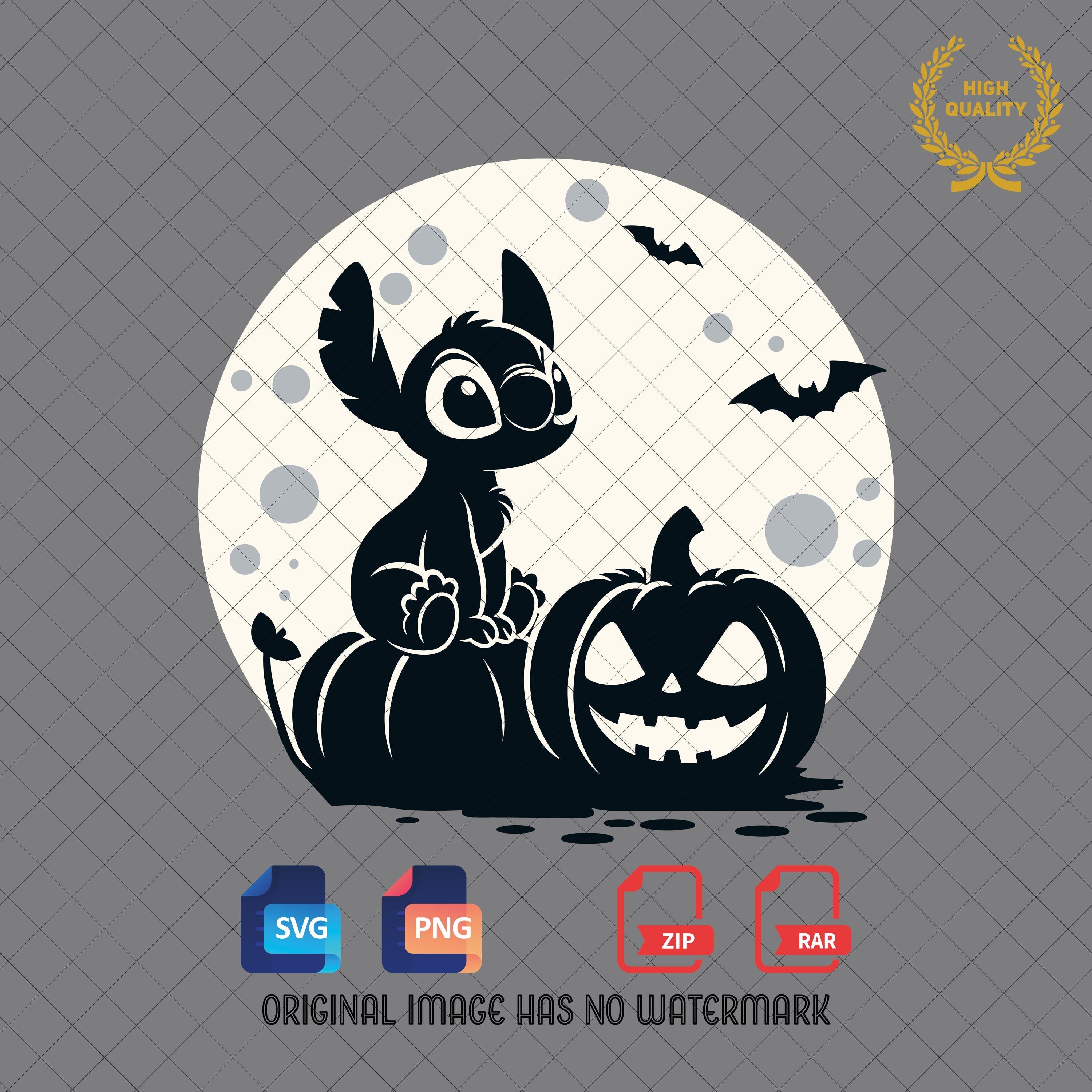 Stitch Svg, Halloween Svg, Stitch Halloween Svg, Stitch Silhouette, Stitch Svg and Png files, Digital Download