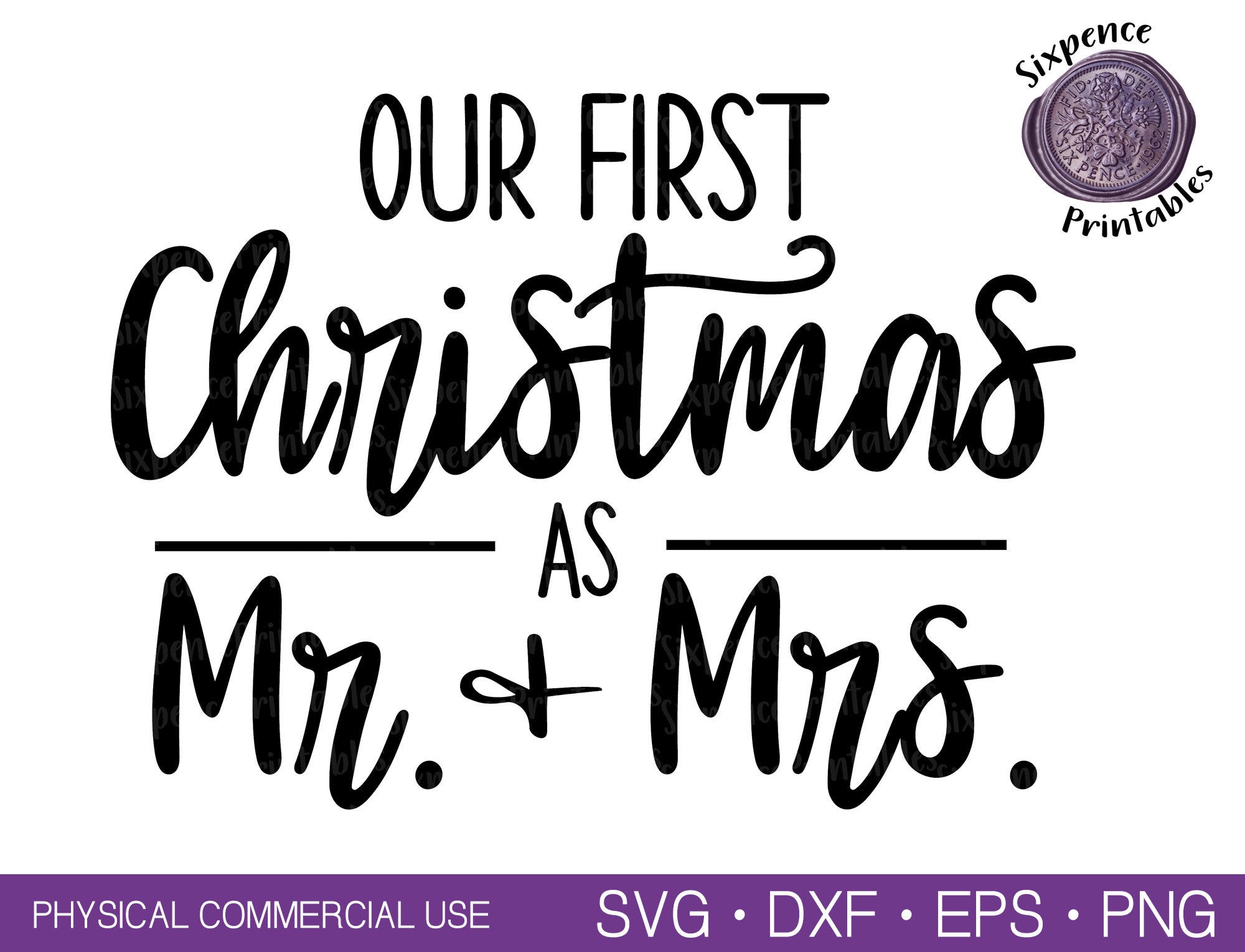 OUR FIRST CHRISTMAS as Mr and Mrs Svg Newlywed Ornament Svg Christmas Ornaments Wedding Ornament Svg Wedding Gift Svg Personalized Ornament