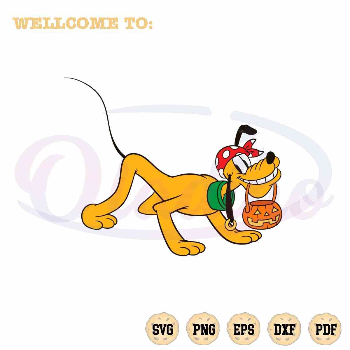 Halloween Pluto Dog Pumpkin SVG Disney Character Cutting Files