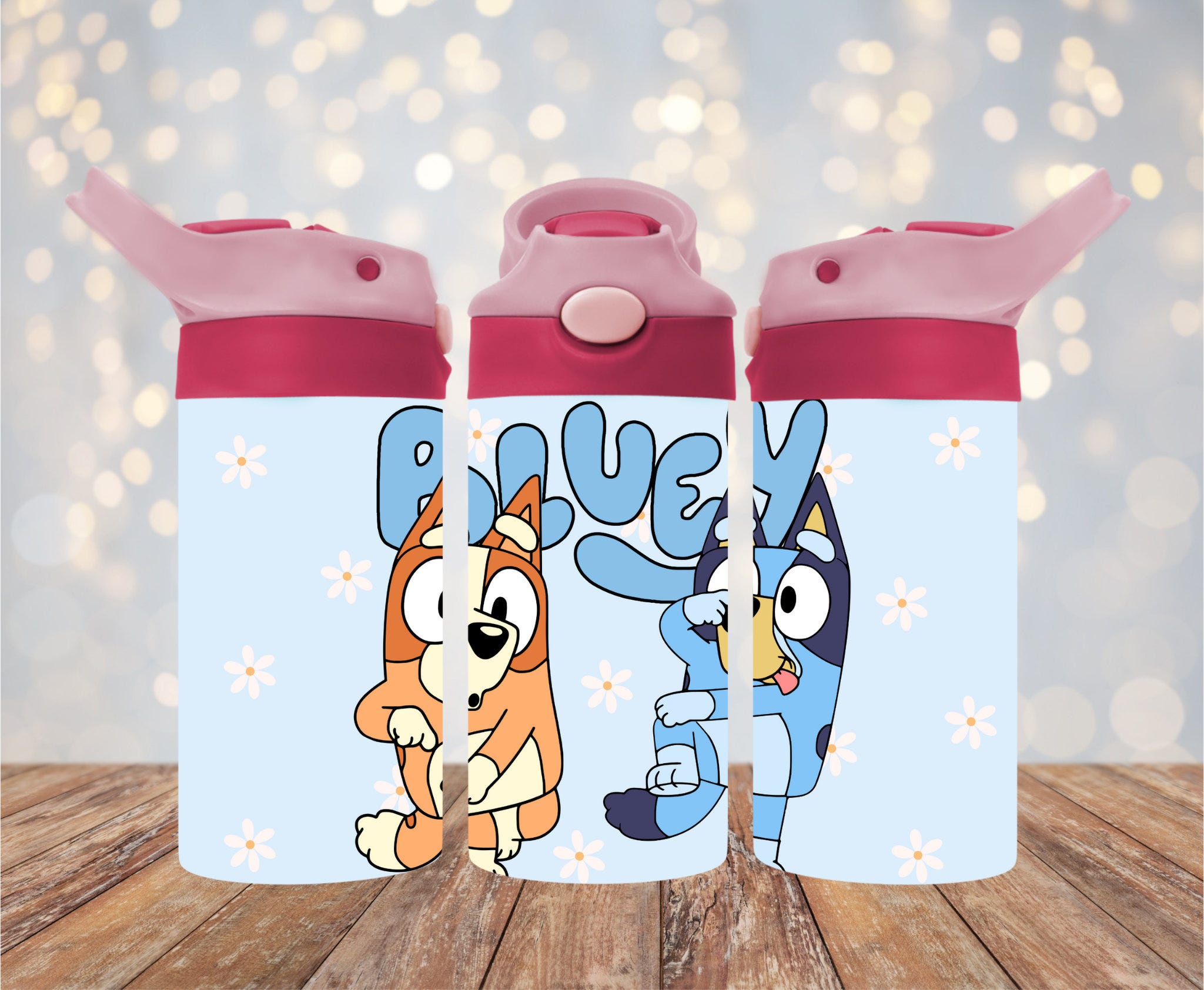 Daisey Bluey 12oz Flip Top Tumbler Wrap - Digital Download - PNG - 300 DPI