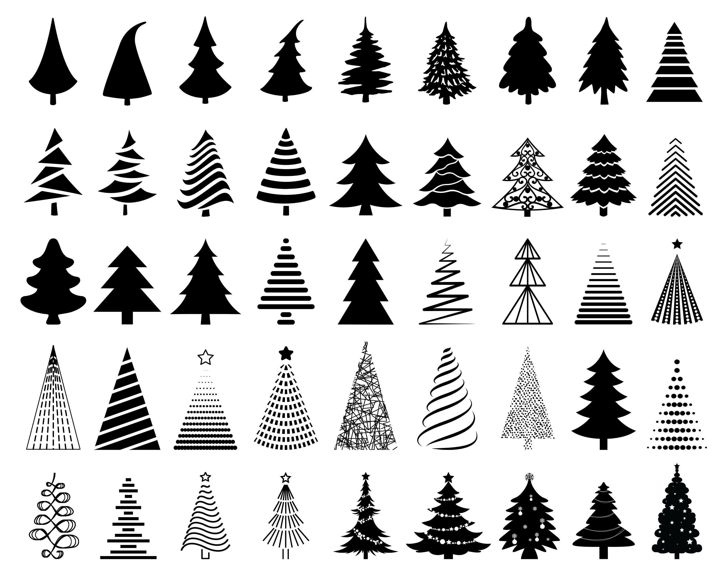 45 Christmas Tree SVG Bundle, PNG, Christmas Tree Png, Christmas Tree Clipart, Pine Tree Svg, Xmas Tree Svg, Cricut, Silhouette