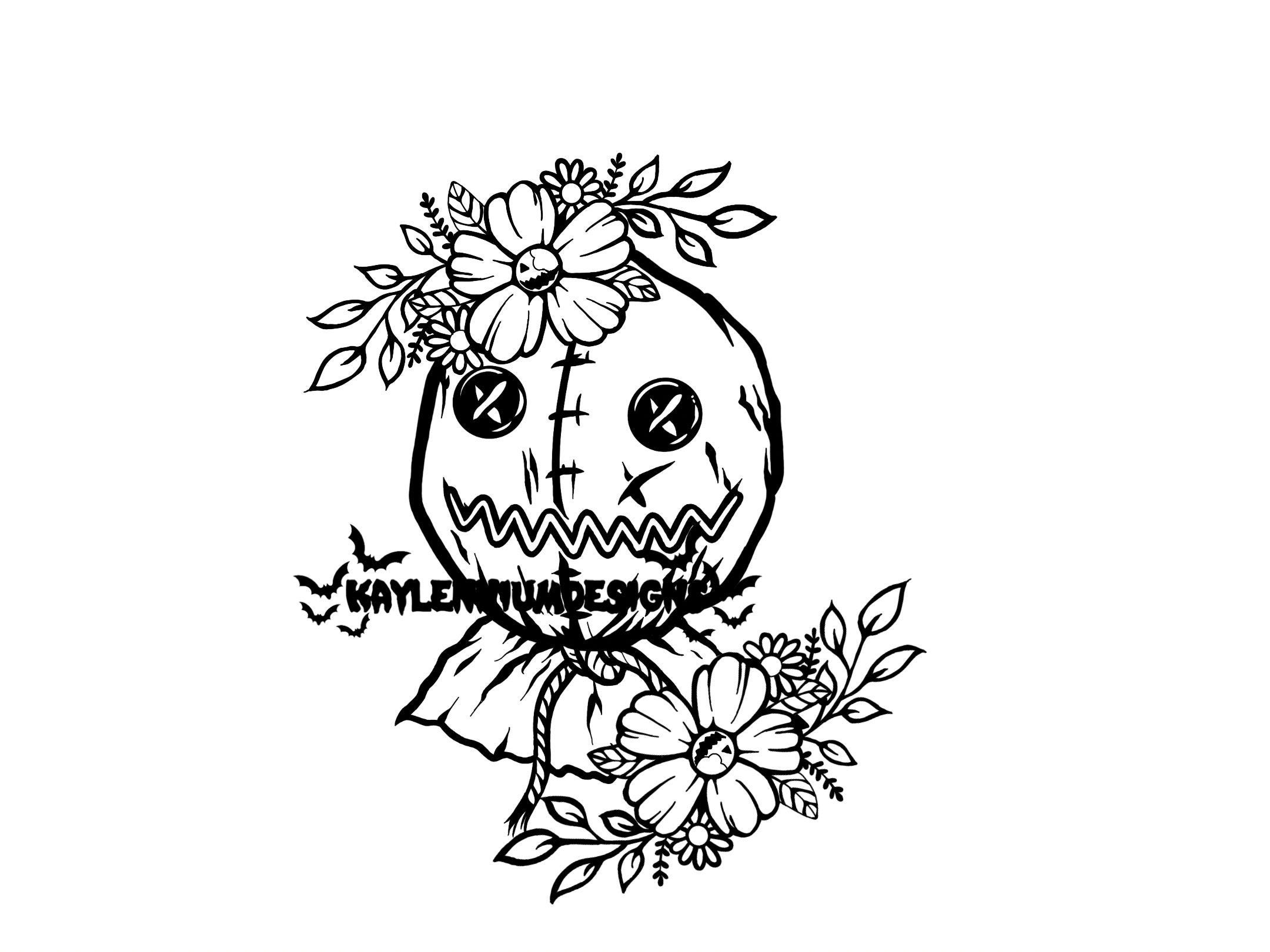 Sam Trick R Treat Halloween Horror Movie Floral SVG Download Cricut Cut File