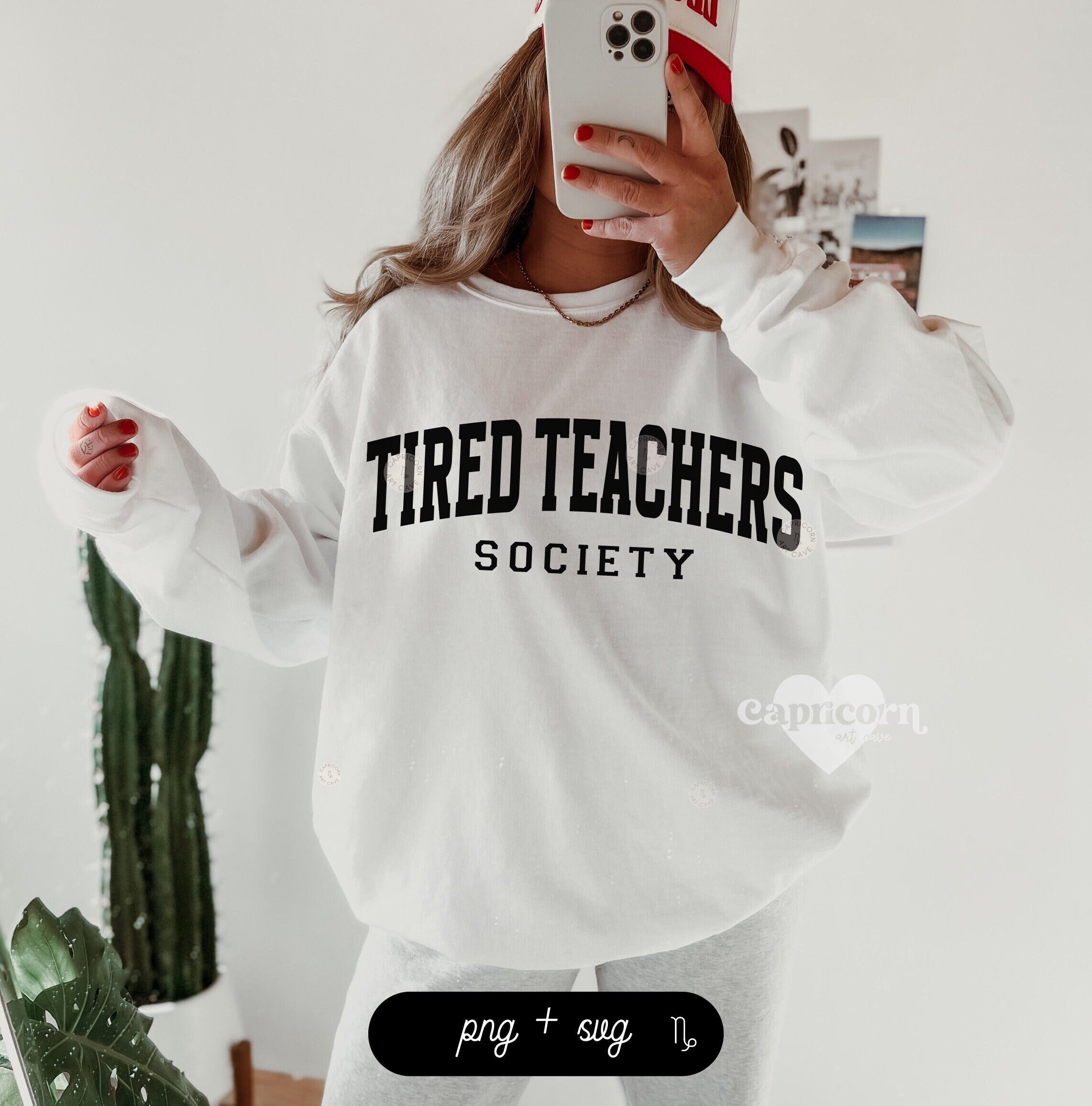 Tired Teachers society SVG and PNG | trendy varsity font svg, teacher club svg, overstimulated teacher svg, teacher life svg, teachers shirt