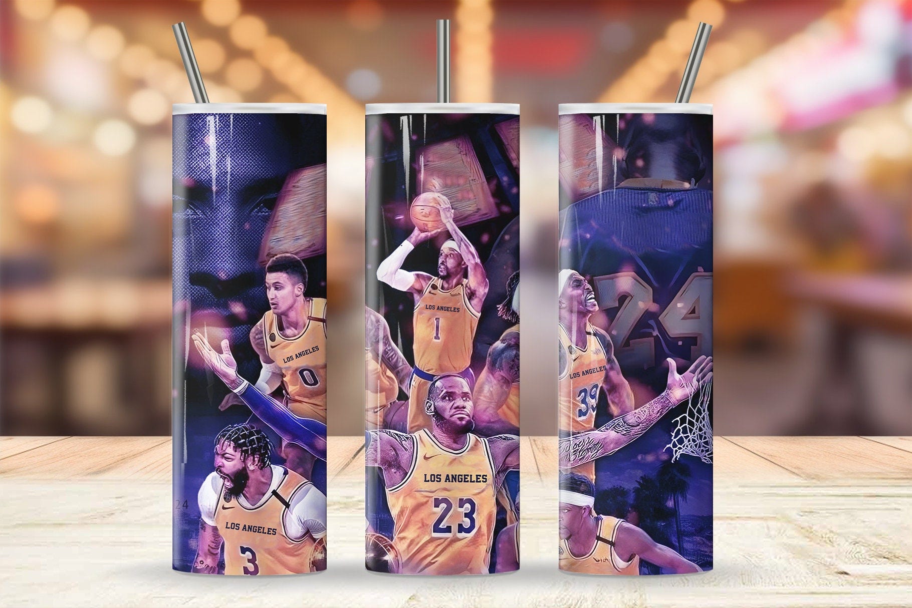 Lakers Basketball 20oz Tumbler Wrap Design PNG SVG Sublimation