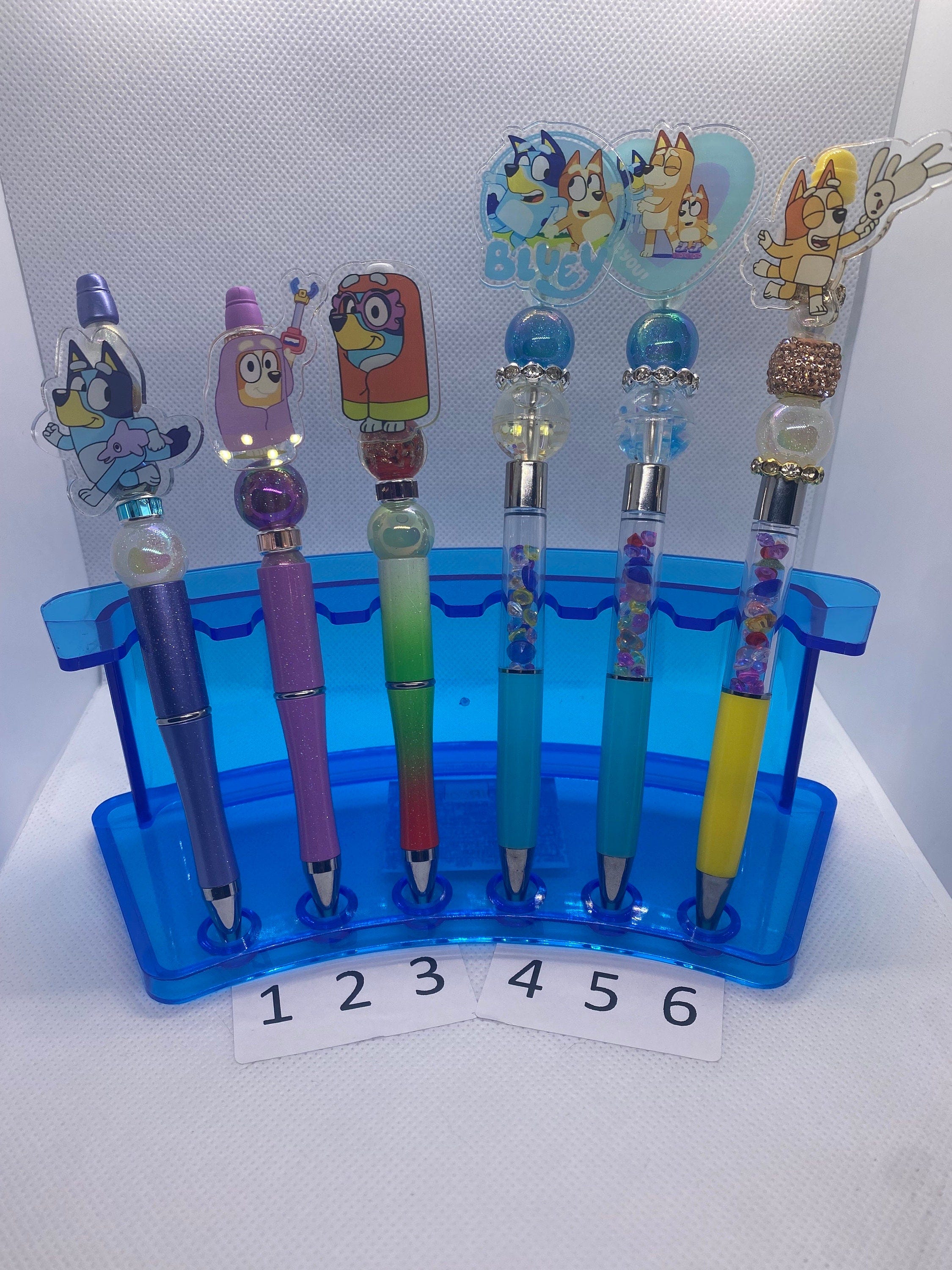 Handmade Beadable Pens - Bluey and Bingo