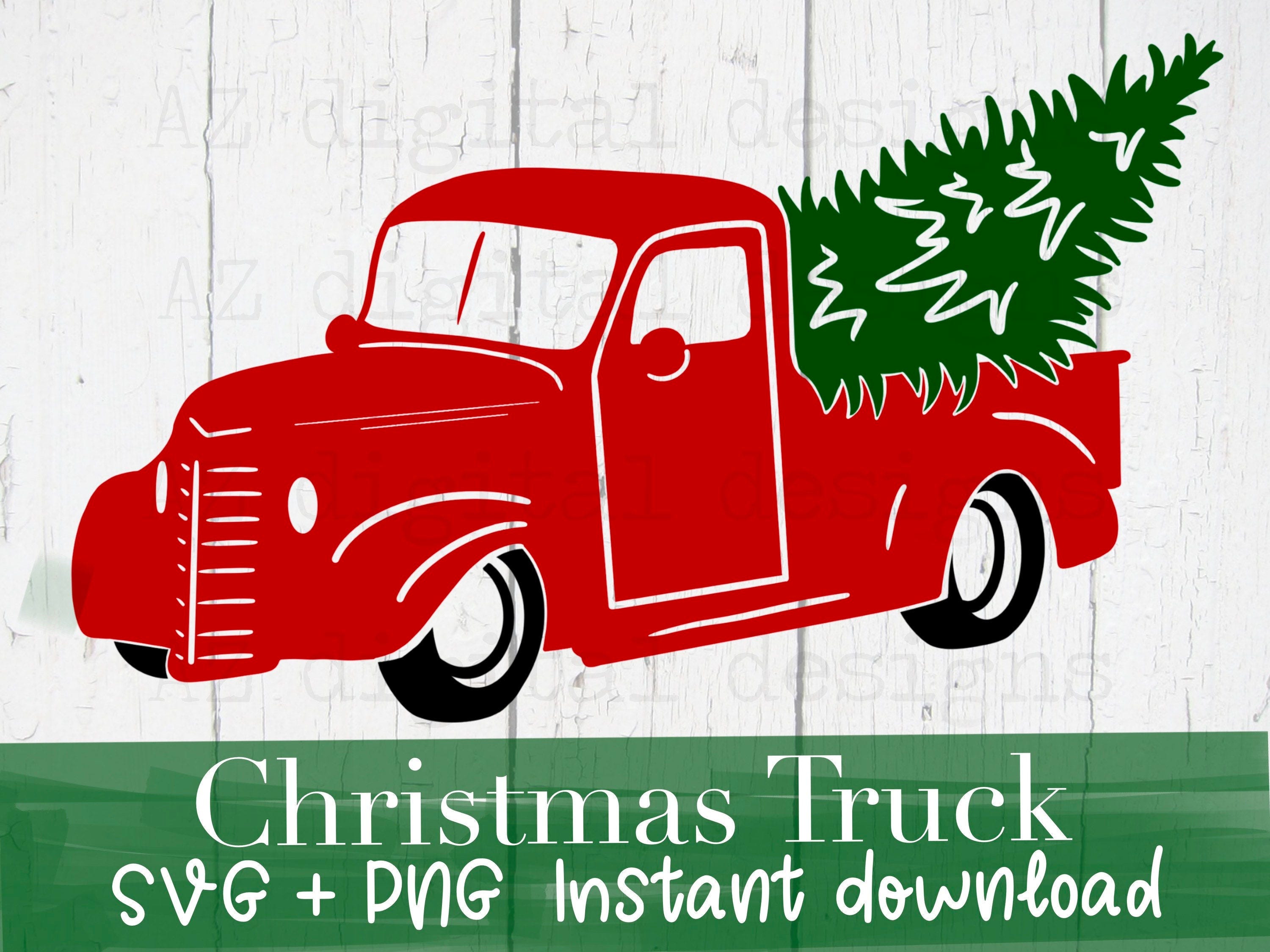 Christmas truck svg | christmas truck clipart | christmas truck and tree svg | vintage christmas truck svg | merry christmas truck truck svg
