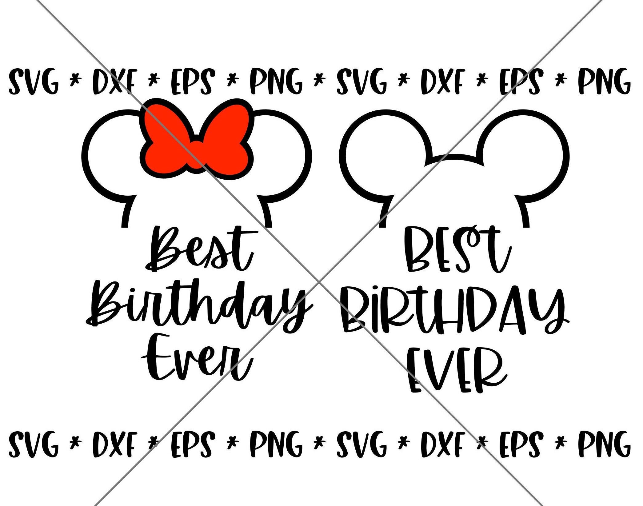 SALE!! Mouse Best Birthday Ever SVG, Disney svgs, DXF, eps, png Instant Download File, Disney World Family Trip svg, Disney Mouse--MT22