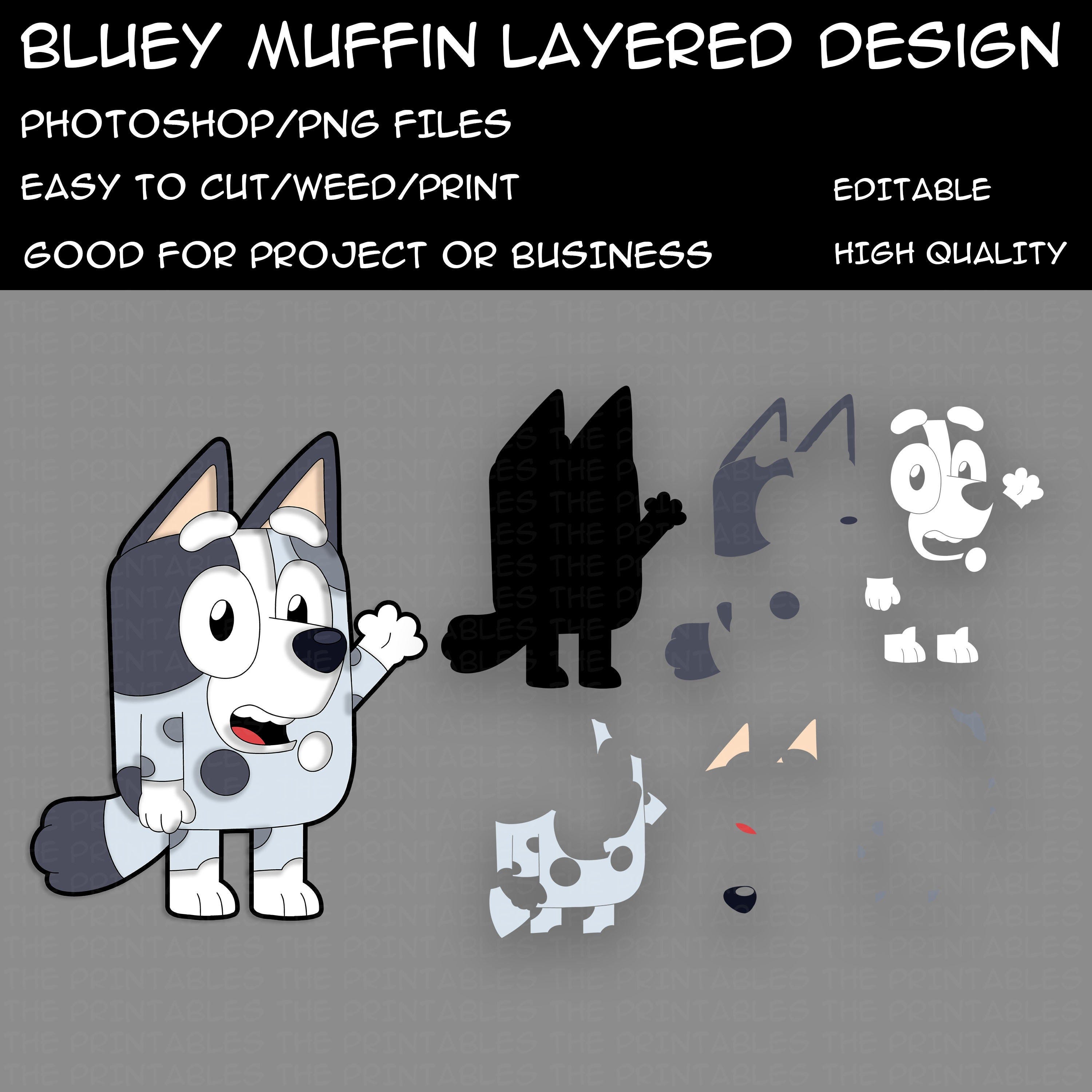 Bluey Muffin Digital Cardstock File Png File And Psd Editable