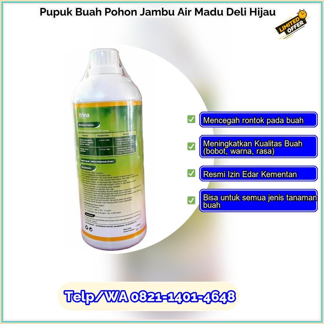 Supplier Pupuk Buah Pohon Jambu Air Madu Deli Hijau Terdaftar Izin Edar Resmi Dinas Pertanian