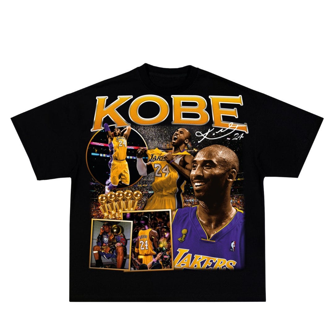 ready to print png file. Basketball bootleg design, Kobe Bryant, vintage style, 90s, t shirt basketball design