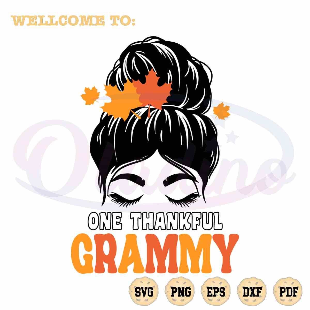 Fall Season Messy Bun Grammy SVG Graphic Designs Files