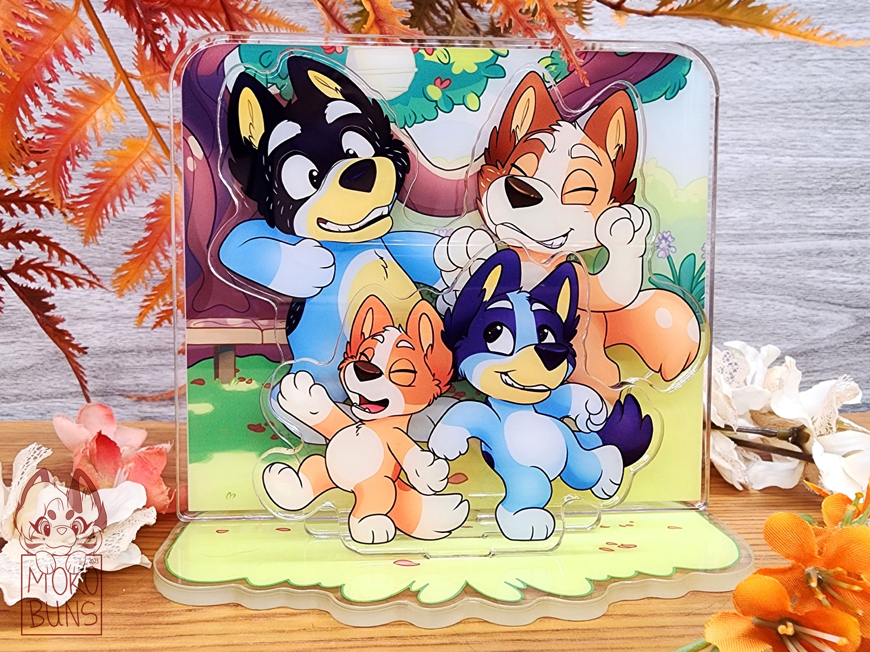 Bluey and Family in Full Dance Mode Standee