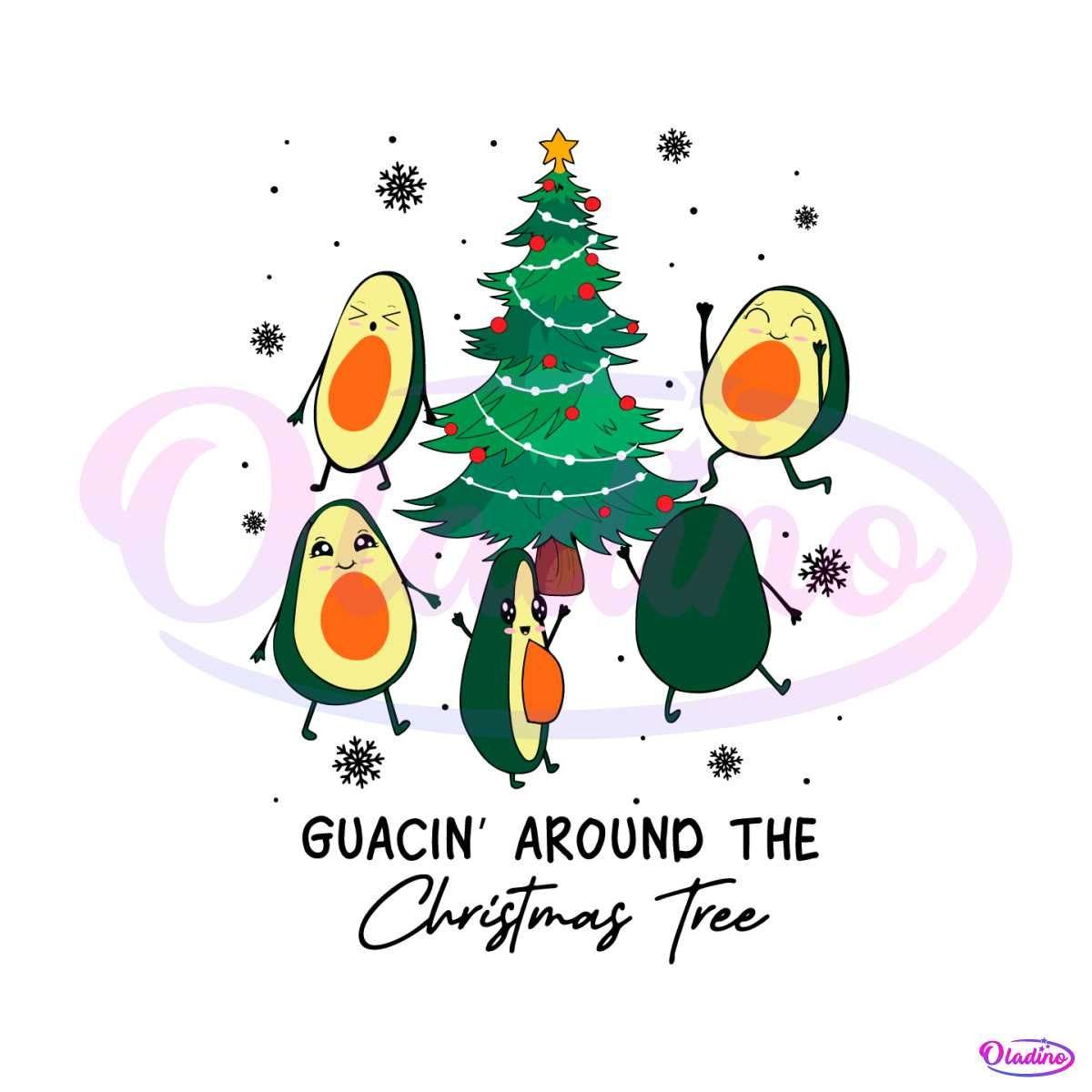 Guacin Around The Christmas Tree Avocado SVG Cricut Files