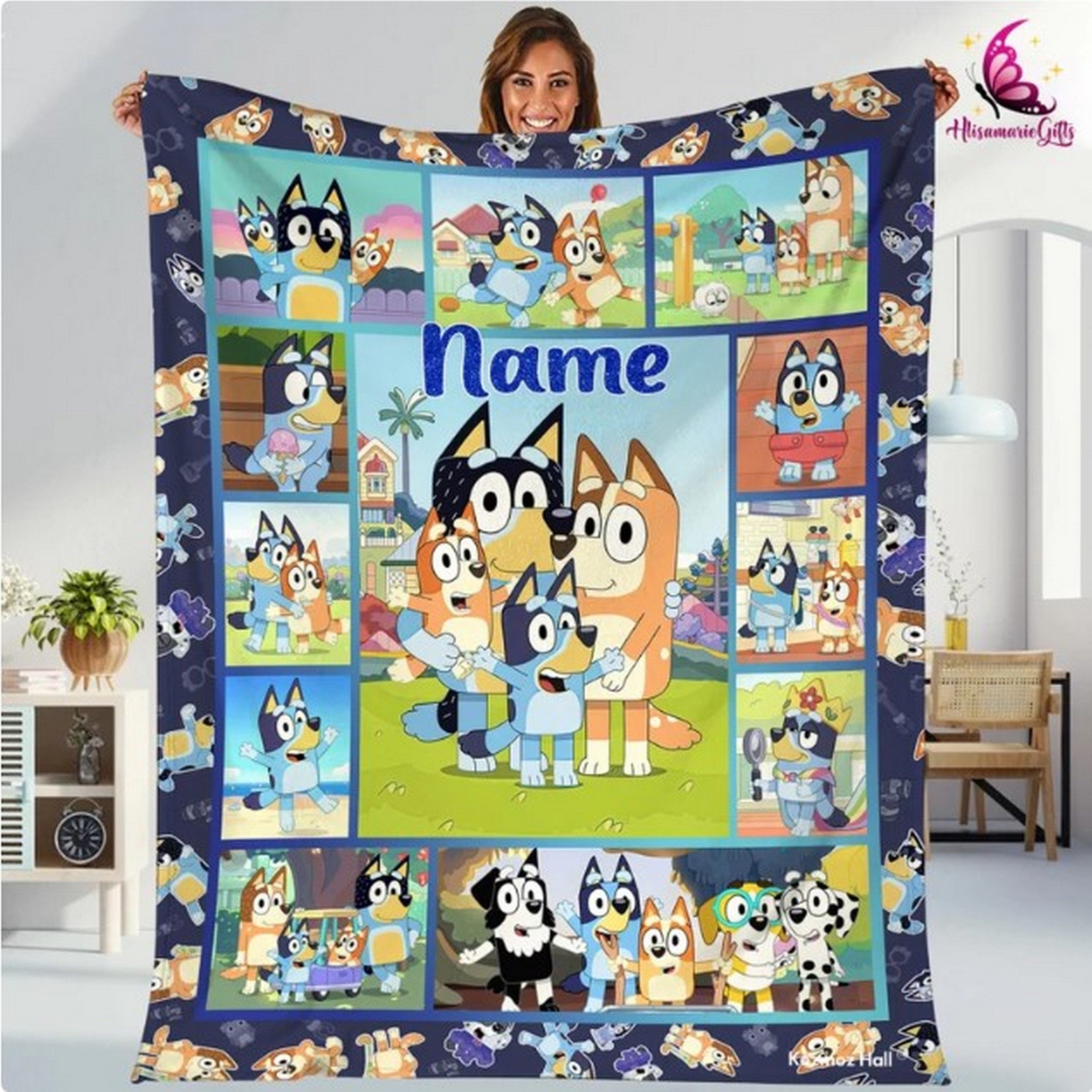 Personalized Blue.y Blanket, Blue.y Family Soft Cozy Fleece Blankets, Blue.y Birthday Blanket, Blue.y Family Blanket for Kid, Mother Blanket