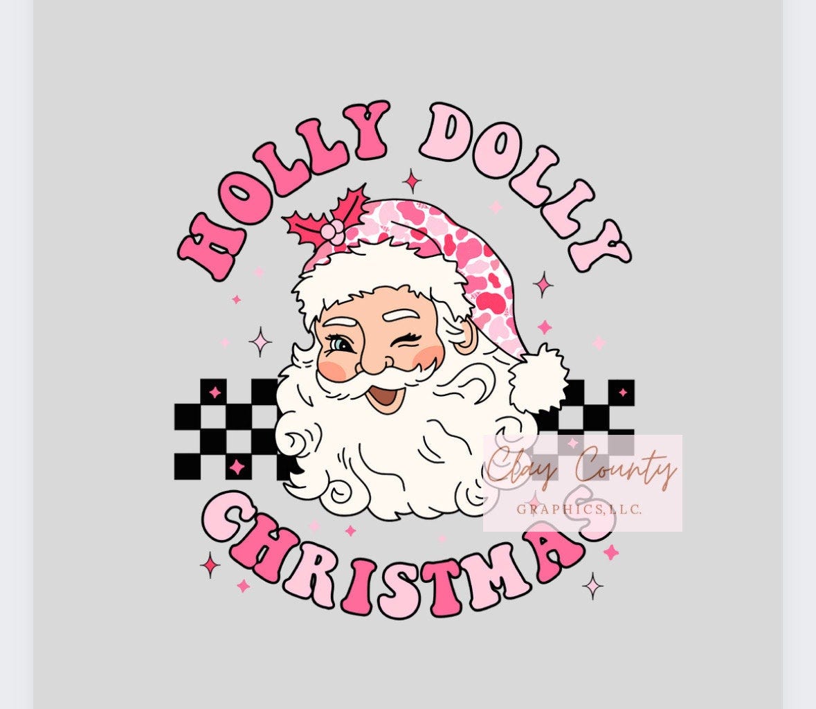 Holly Dolly Christmas DTF Heat Transfer