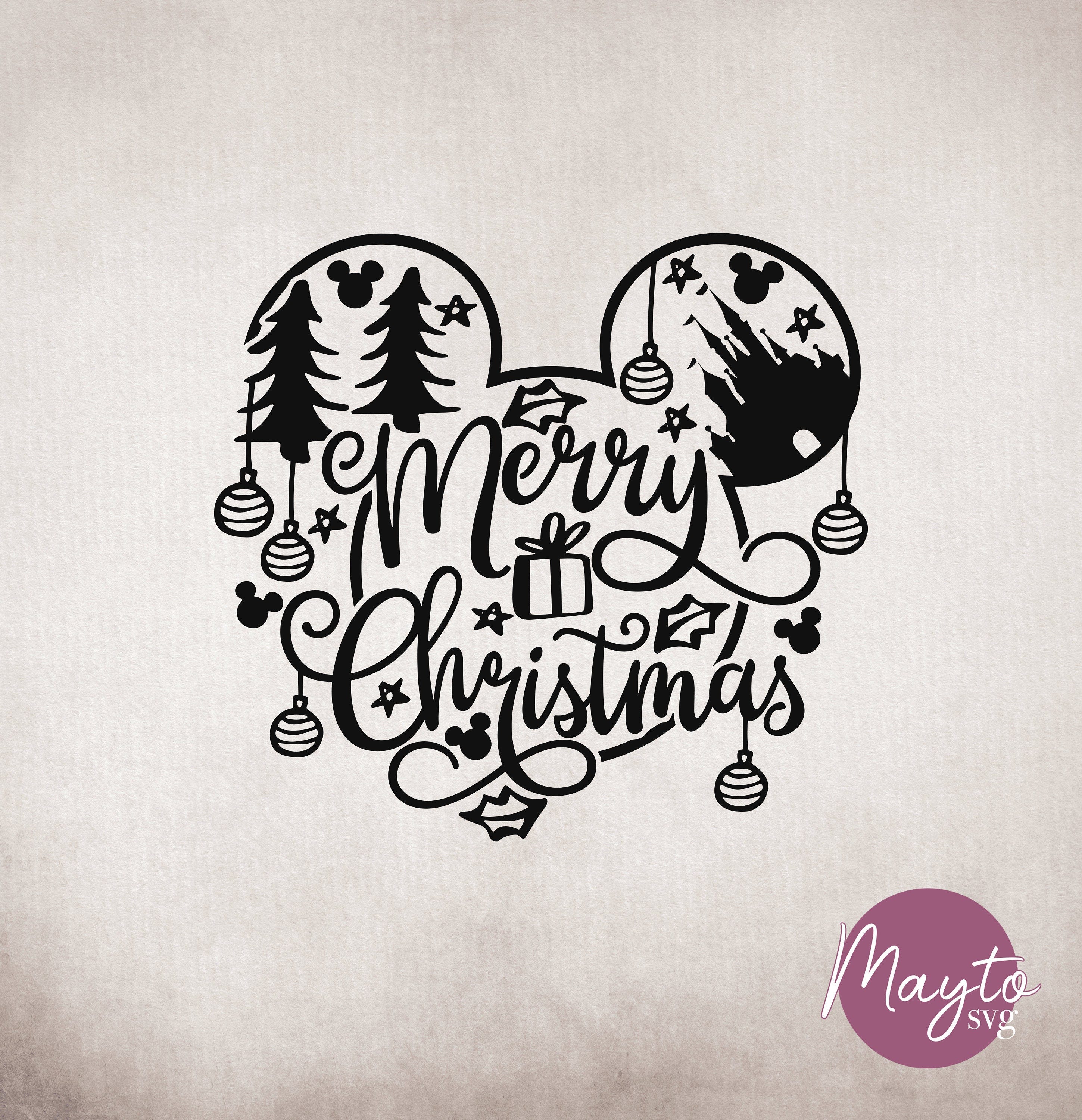 Merry Christmas Mouse Ear Svg, Christmas Mouse Svg, Magical Castle Christmas Svg, Christmas Family Trip Svg, Magical Family Trip Svg