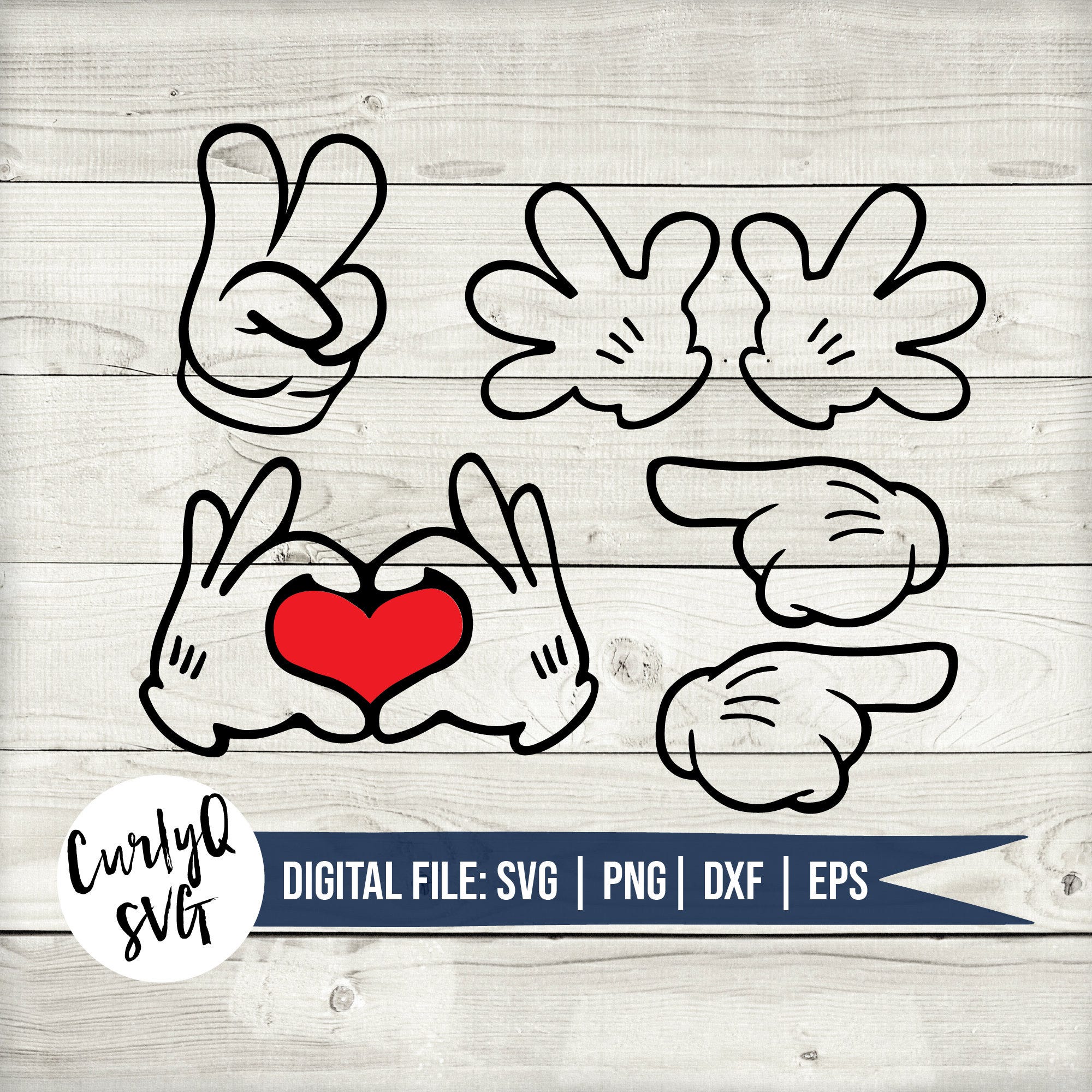 SVG, mickey hands, peace sign, heart, pointing, design element, mickey, digital download, cut file, instant, cricut, gloves, Orlando, magic