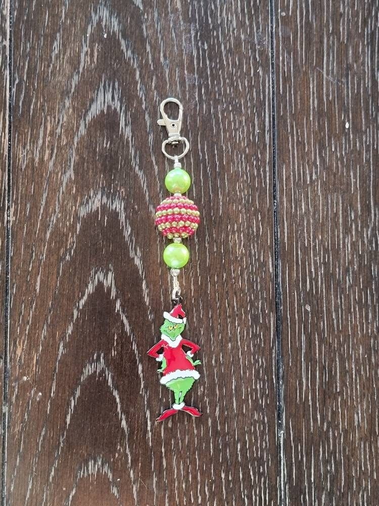 How the Grinch Stole Christmas Inspired Key Chain / Zipper Charm/ Backpack Charm / Holidays