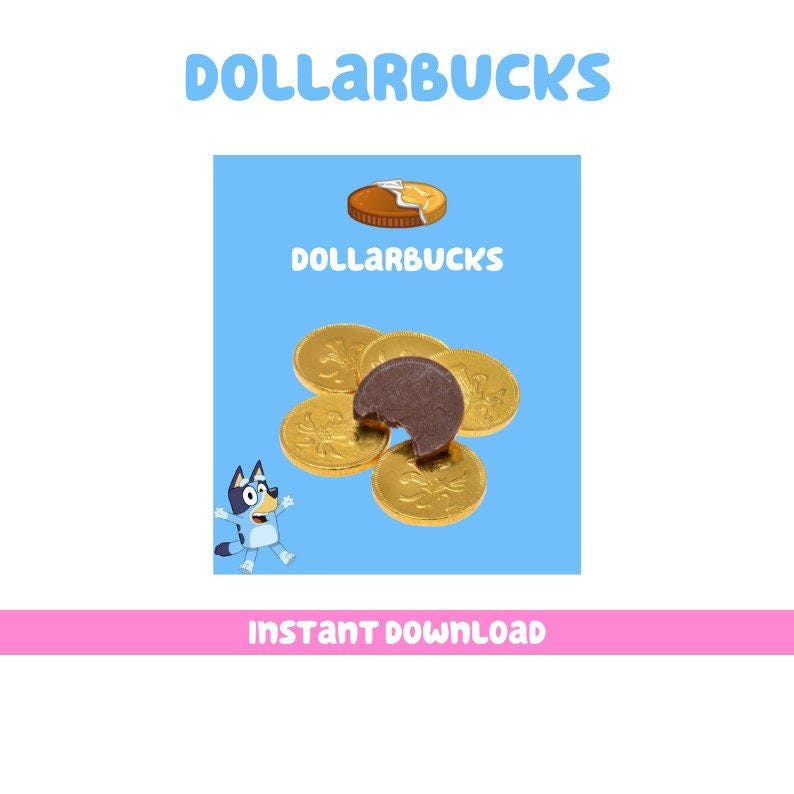 Bluey Party Favors Dollarbucks Digital Download