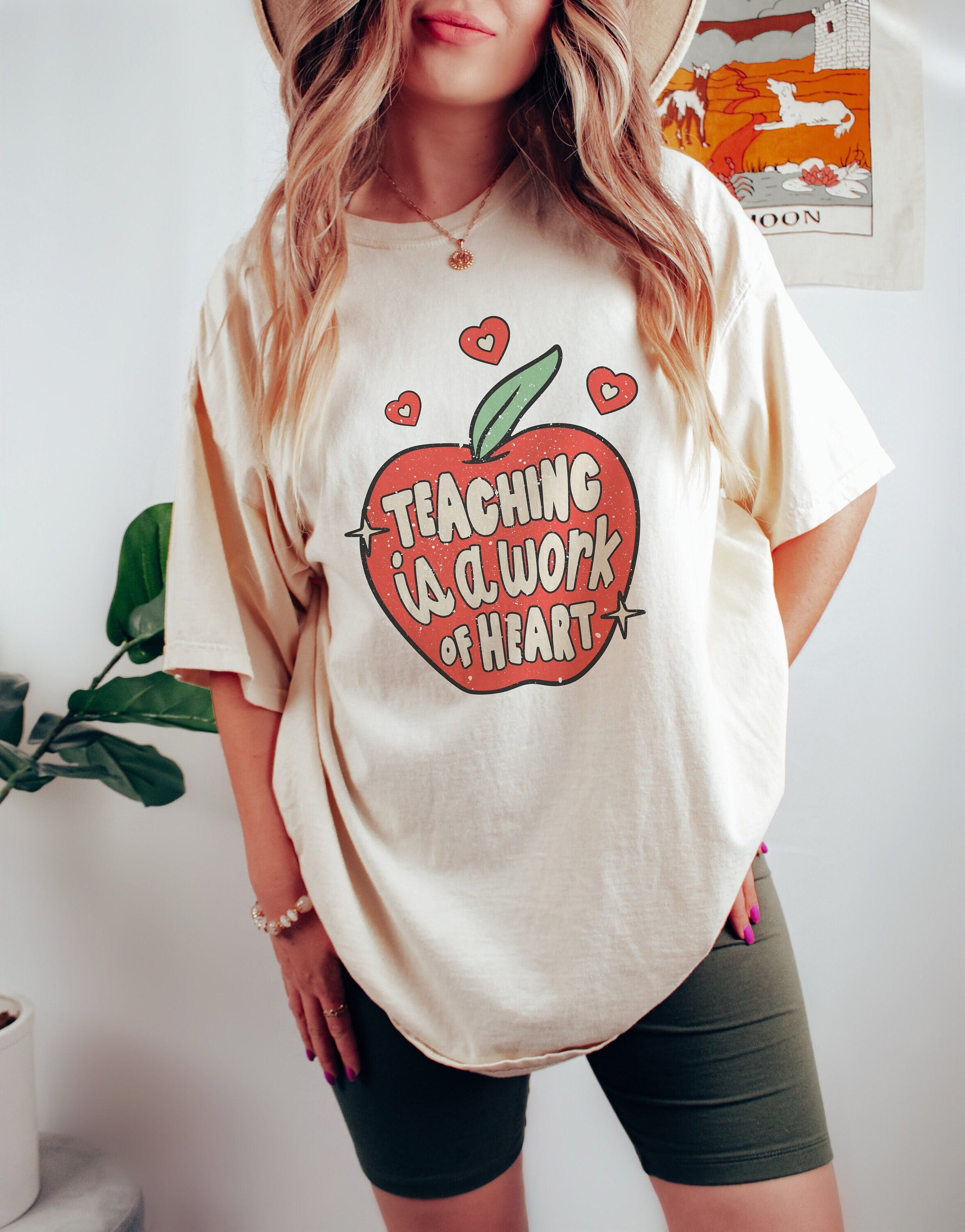 Apple Teacher PNG Teaching Work of Heart SVG Sublimation T Shirt Design