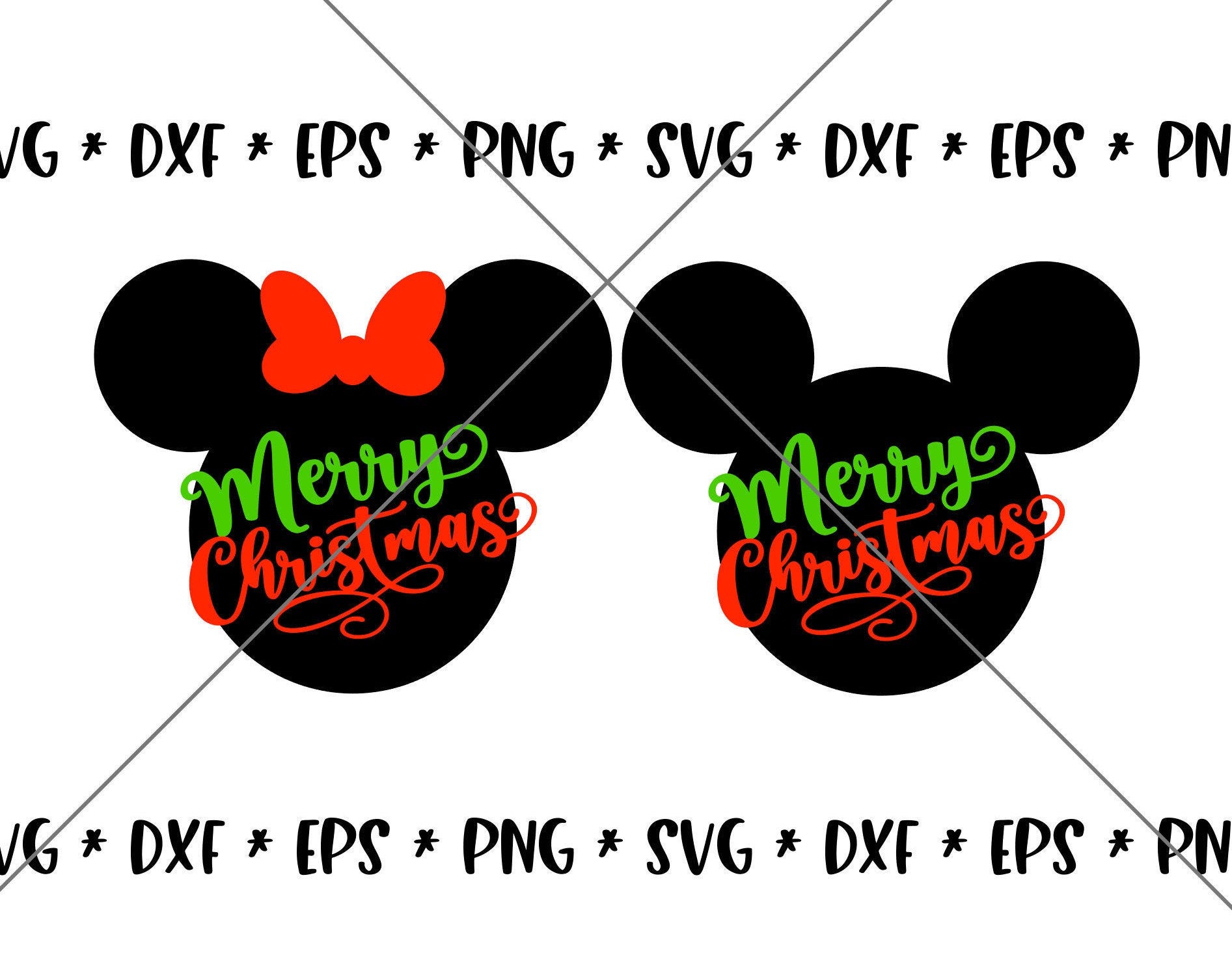 SALE!! Merry Christmas Mouse Trip SVG Disney svgs DXF eps png Instant Download File Castle Mickey Disney World Family Holiday Silhouette-X23