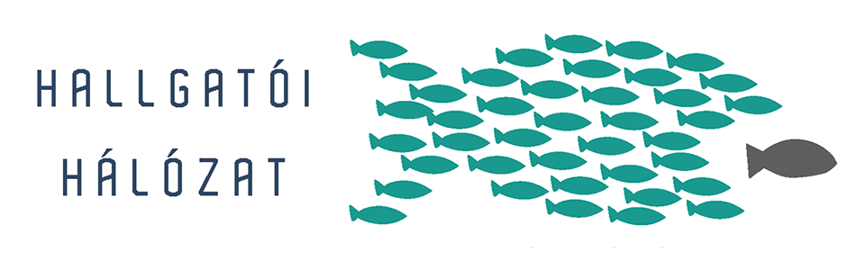 The logo of Hungarian student organisers [Hallgatói Hálózat](https://hu.wikipedia.org/wiki/Hallgat%C3%B3i_H%C3%A1l%C3%B3zat) showing the big fish eaten by a swarm of little fish.
