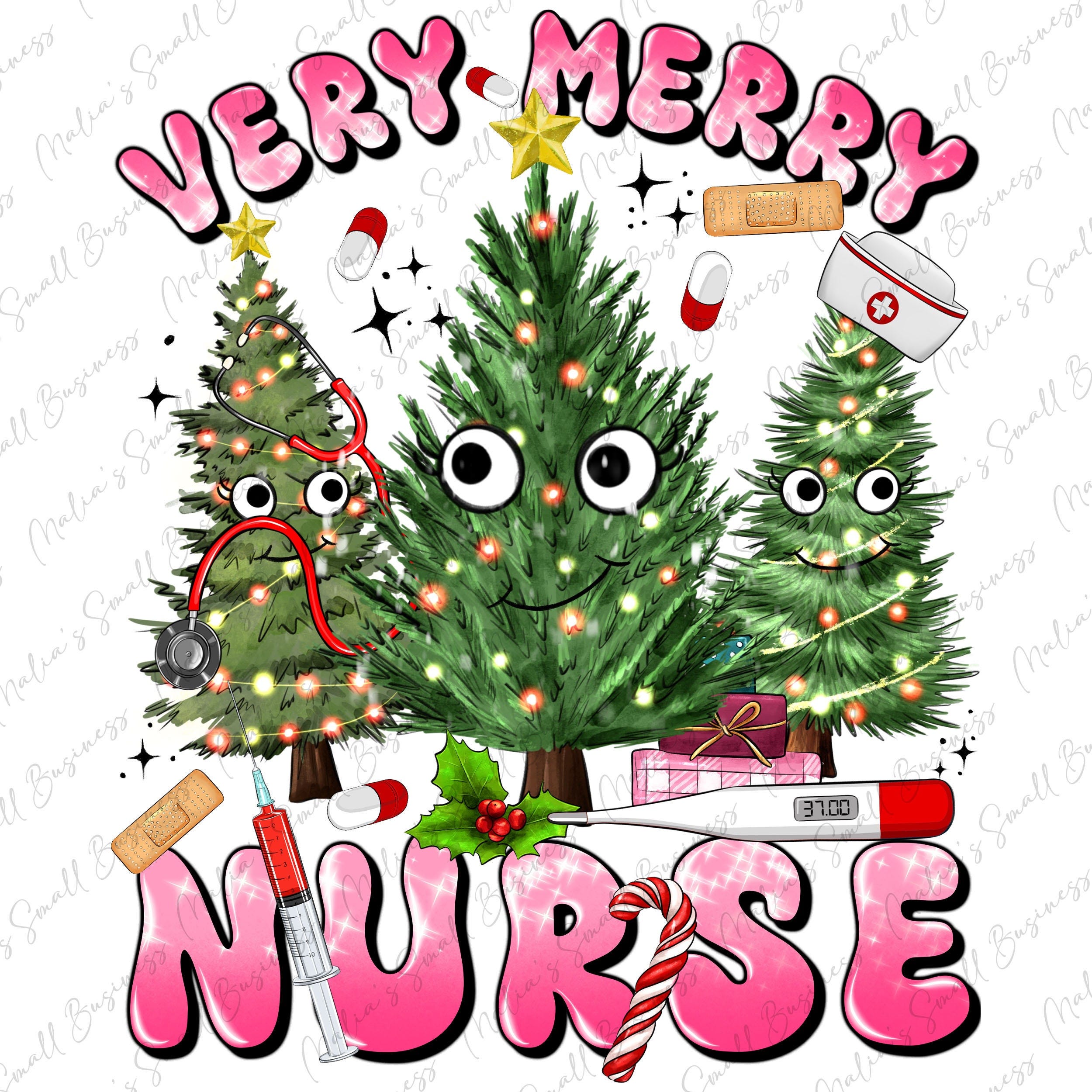 Very merry Nurse png sublimation design download, Christmas png, Nurse png, Happy New Year png, sublimate designs download