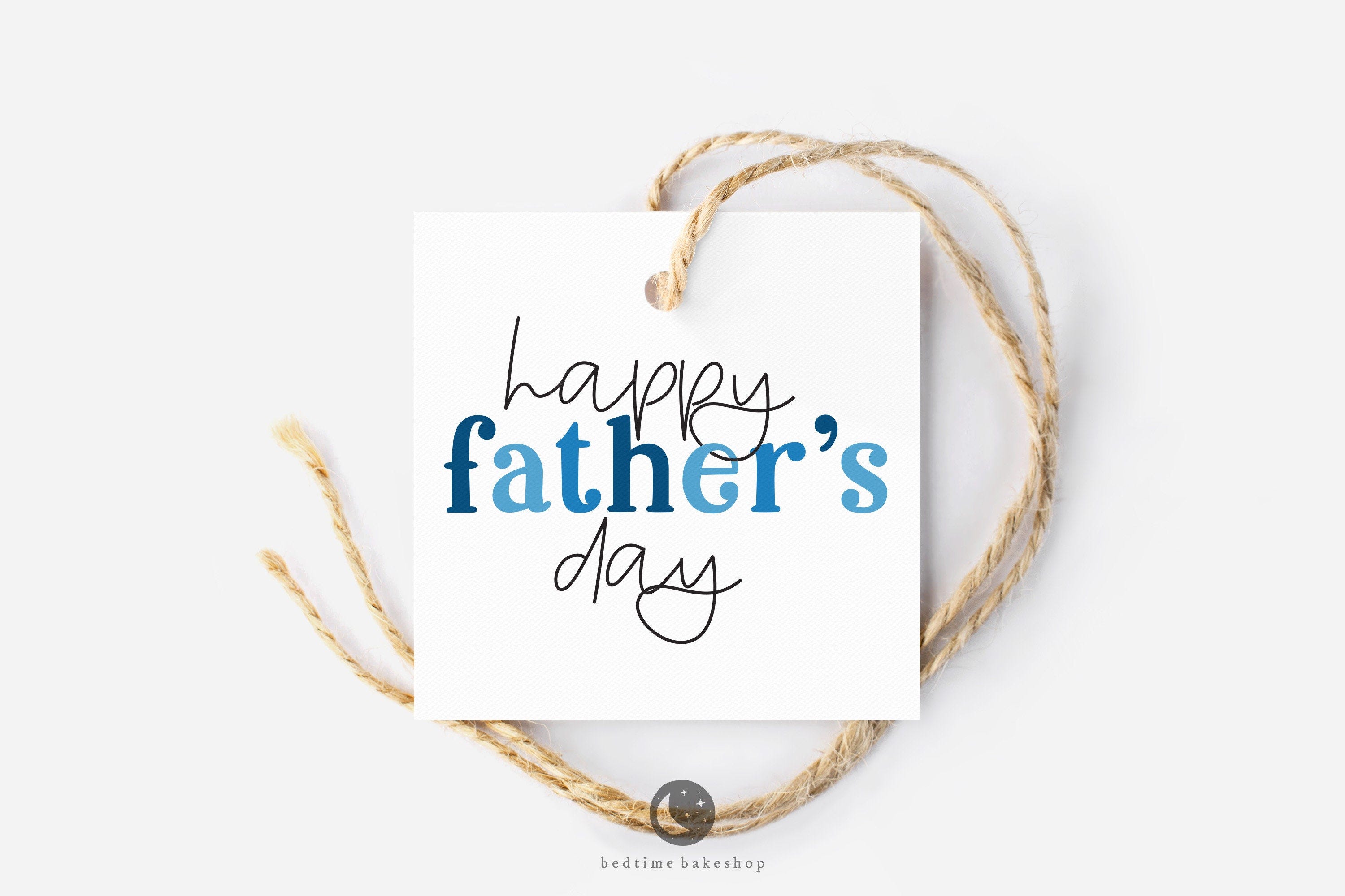 Printable 2" Square Cookie Tag - Happy Father