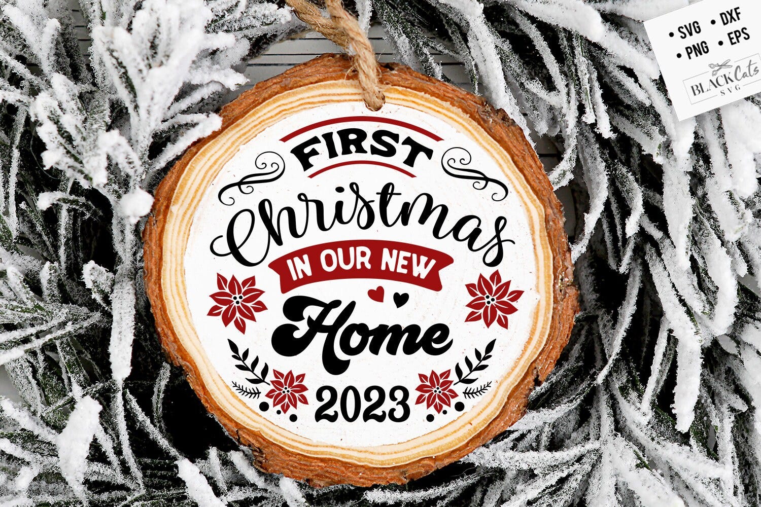 Our First Christmas 2023 svg, In our new home svg, First Christmas ornament svg, Our first Christmas svg, First Christmas round ornament svg