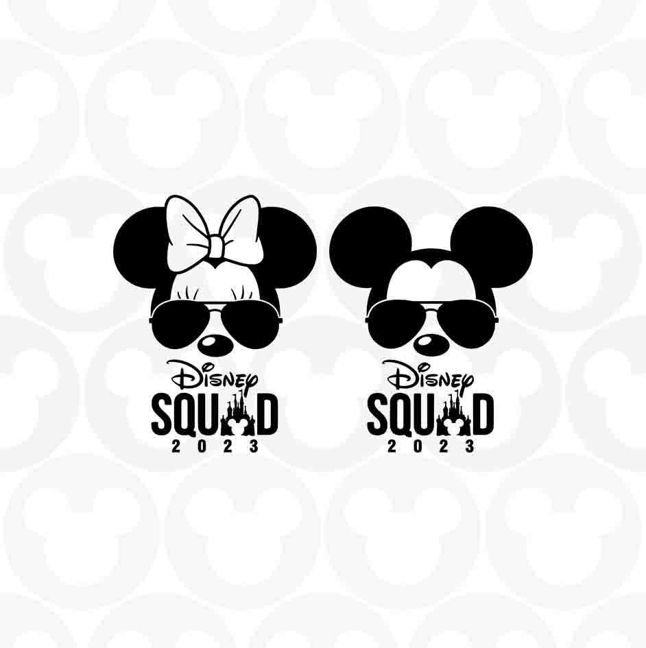 2023, Mickey Minnie Mouse, Squad 2023, Family, Glasses Castle Ears Head Bow, Svg Png Formats, Instant Download, Silhouette Cameo, Cricut