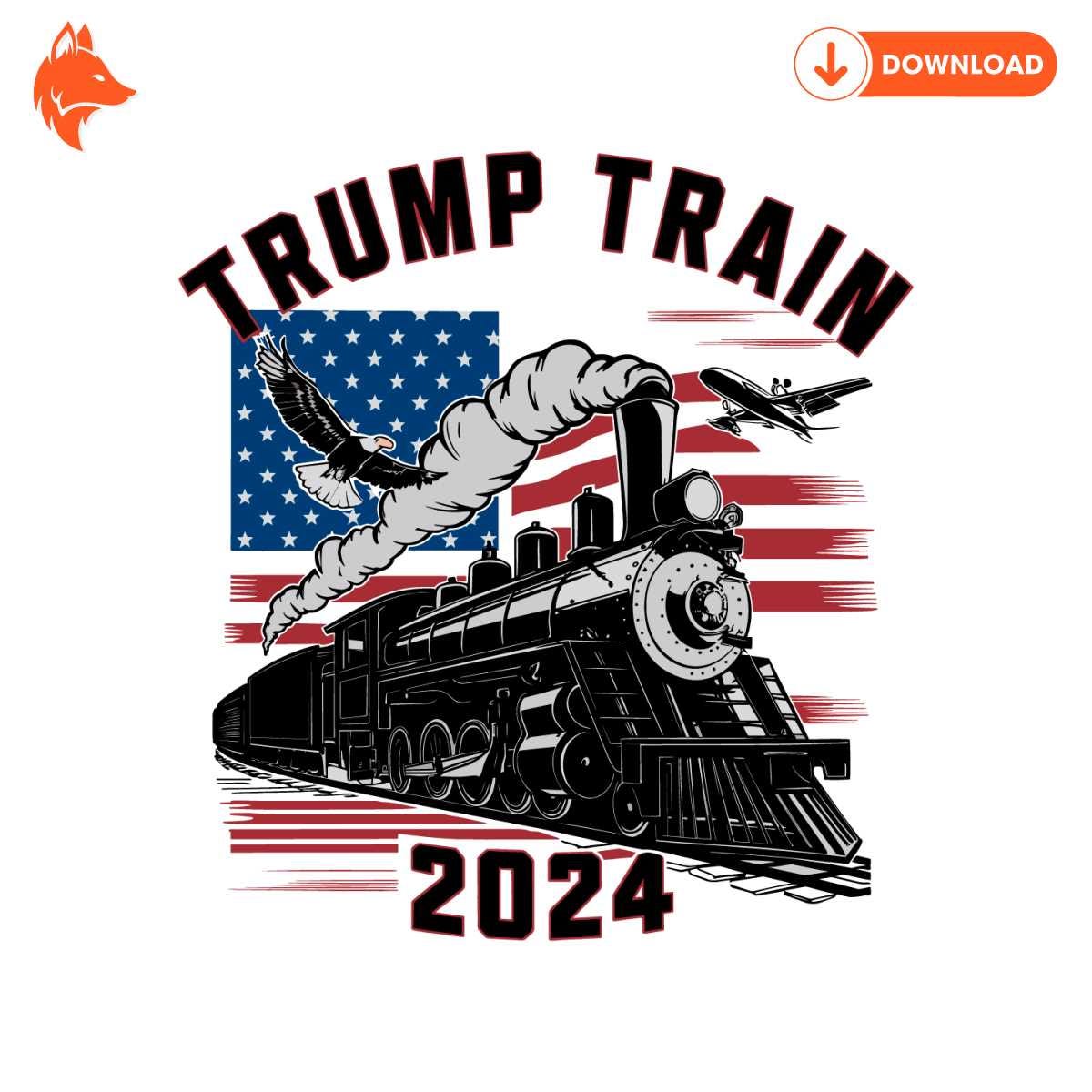 Free Retro Trump Train 2024 Election SVG