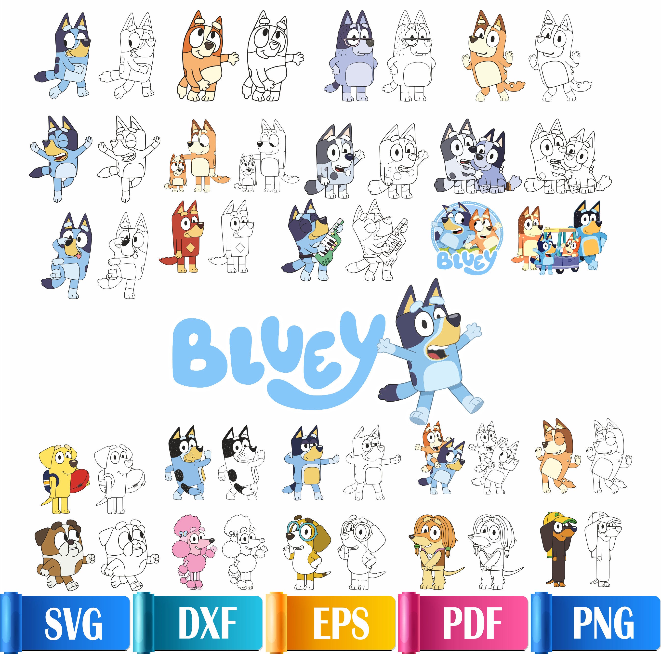 Blue Dog Svg, Package, Blue Dog, Birthday Package, Blue Dog Family Svg, T-shirt print, Clip Art Svg, Digital Download, Instant Download