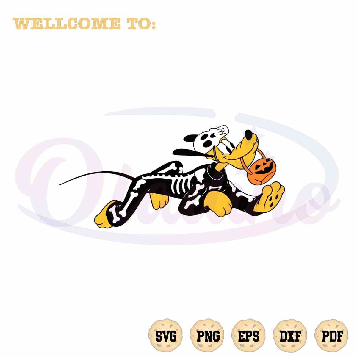 Pluto Disney Skeleton Halloween SVG Best Graphic Design File