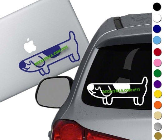 Bluey Long Dog- Outline Style - Water Proof Vinyl Decal Sticker - For cars, laptops, windows, water bottles and more!