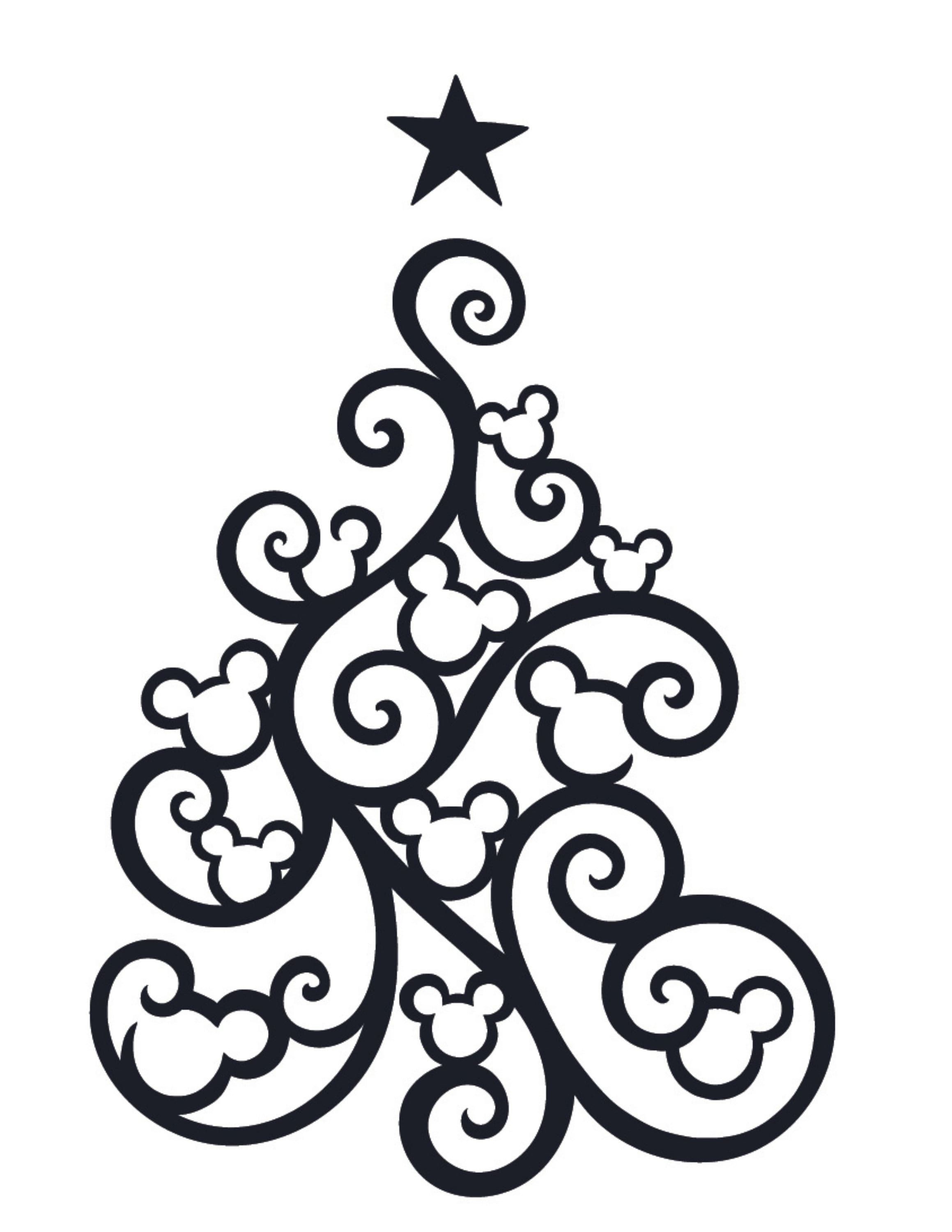 Mickey swirly Christmas tree