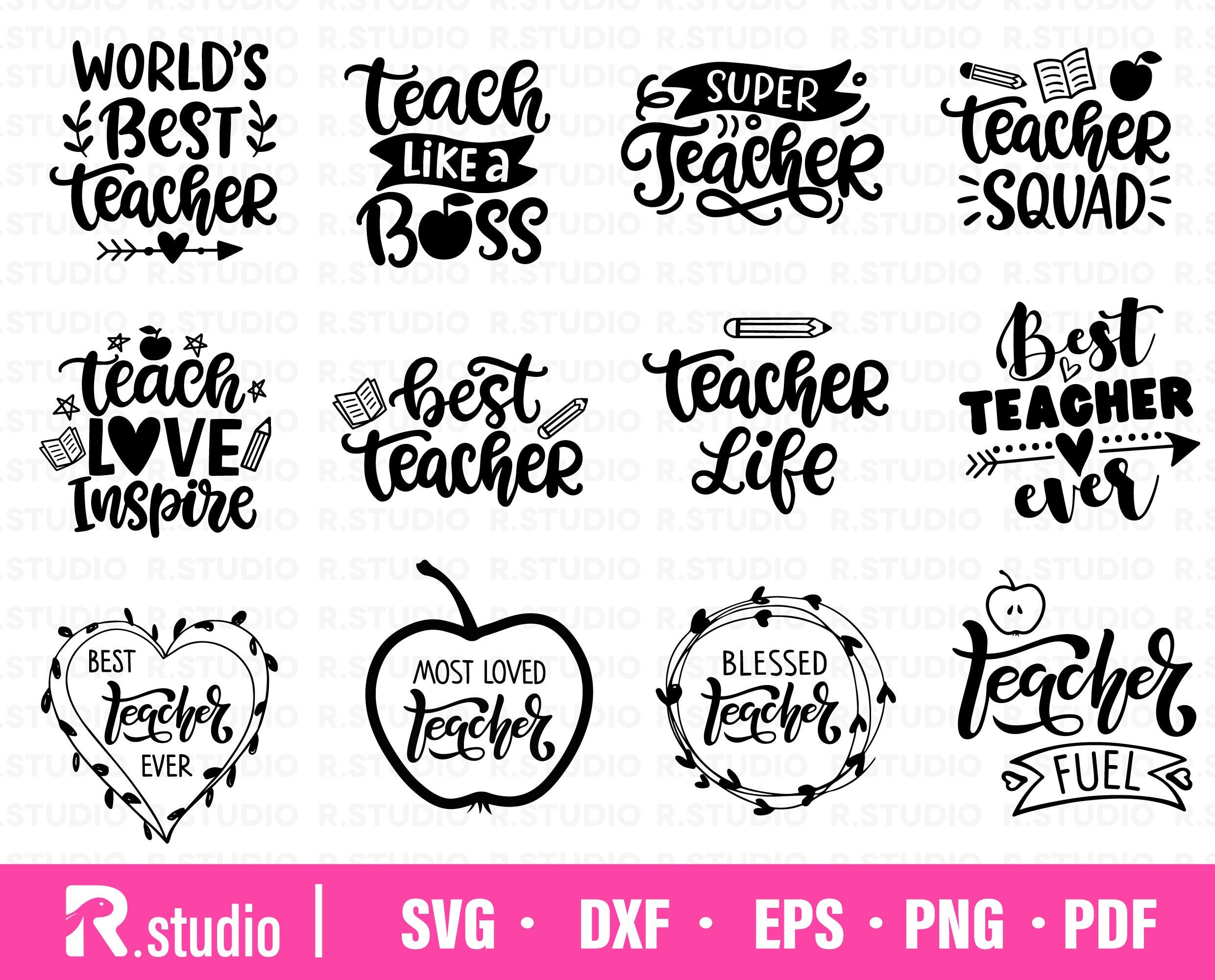 Teacher Bundle SVG Files / Teacher Svg/ Best Teacher svg/ Apple svg/ School svg/ Teacher Shirt Svg/ CutFile for Cricut/ Sihouette/ Clip art