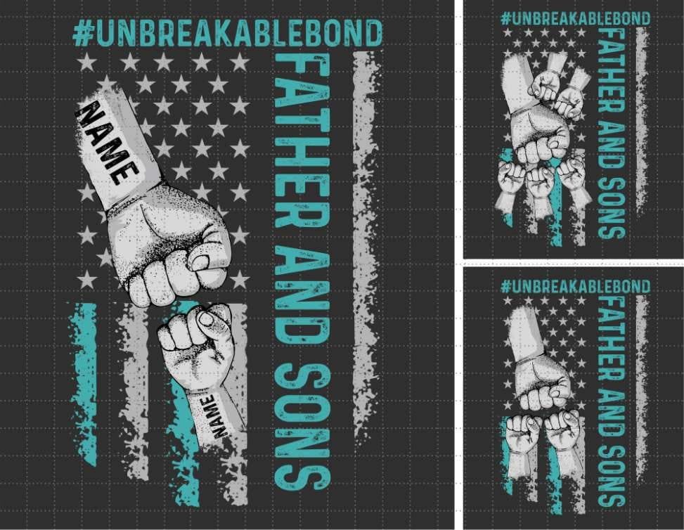 Personalized Fathers and Son Unbreakable Bond Png, Father