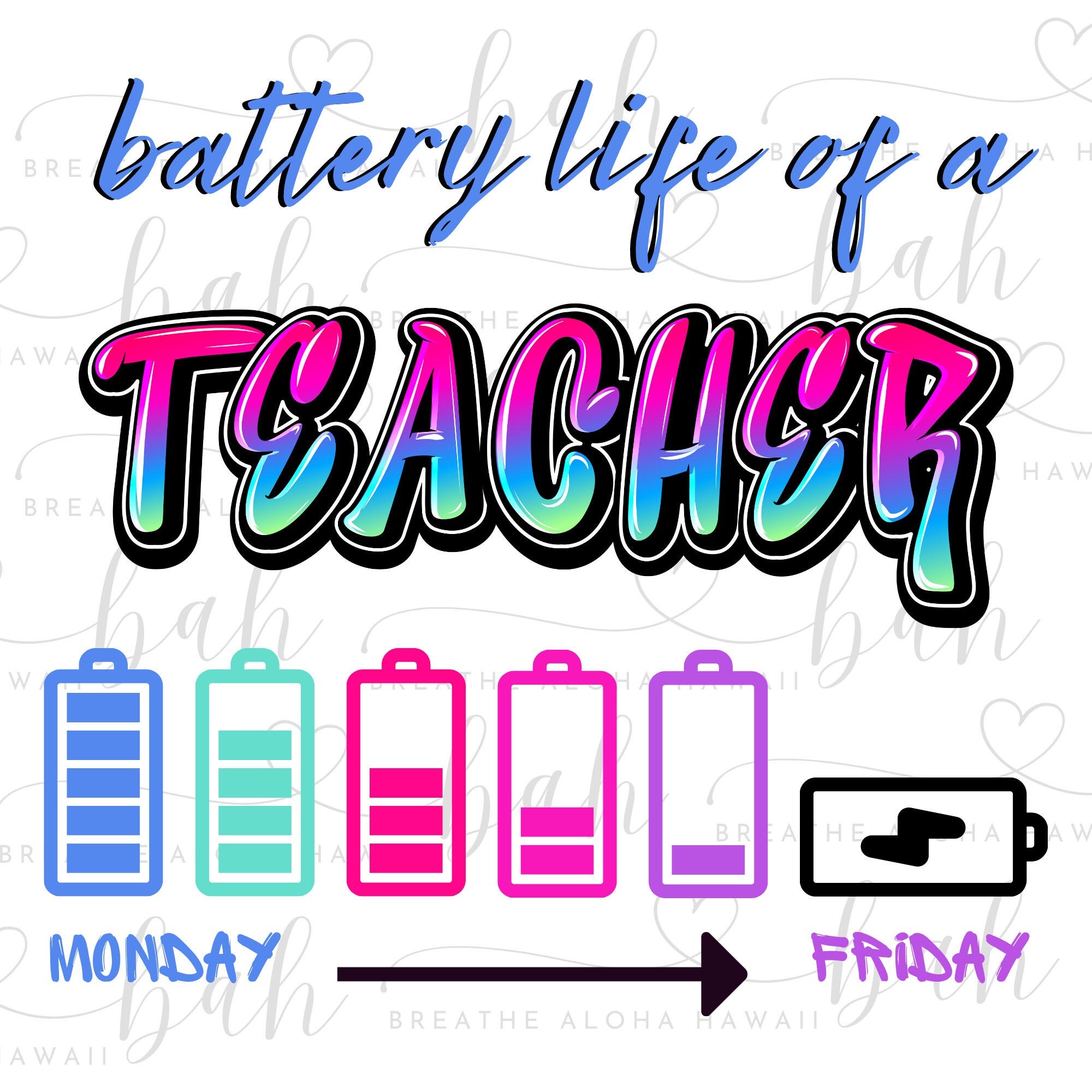 Battery Life Of A Teacher, PNG, SVG, Instant Download, Digital File