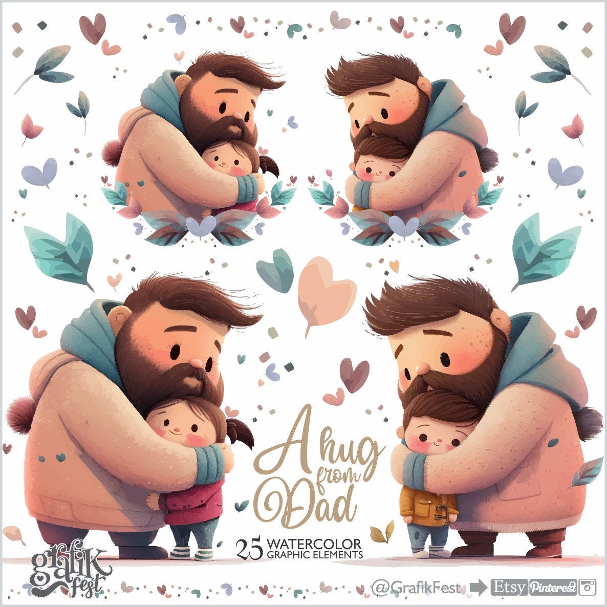 Father Clipart, Father Graphics, Dad Clipart Dad And Son, Dad And Daughter, Father